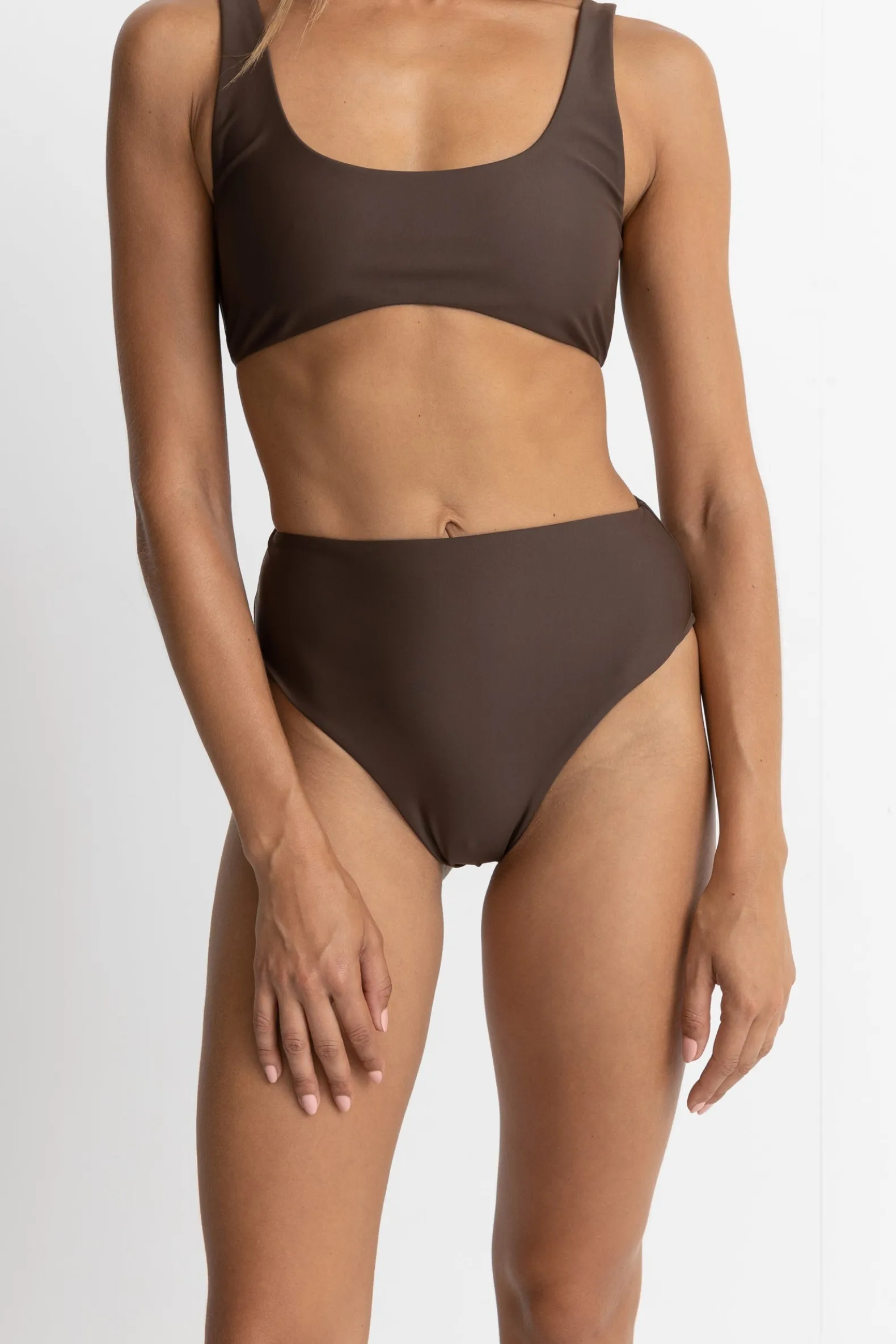 Classic Hi Waist Pant Chocolate