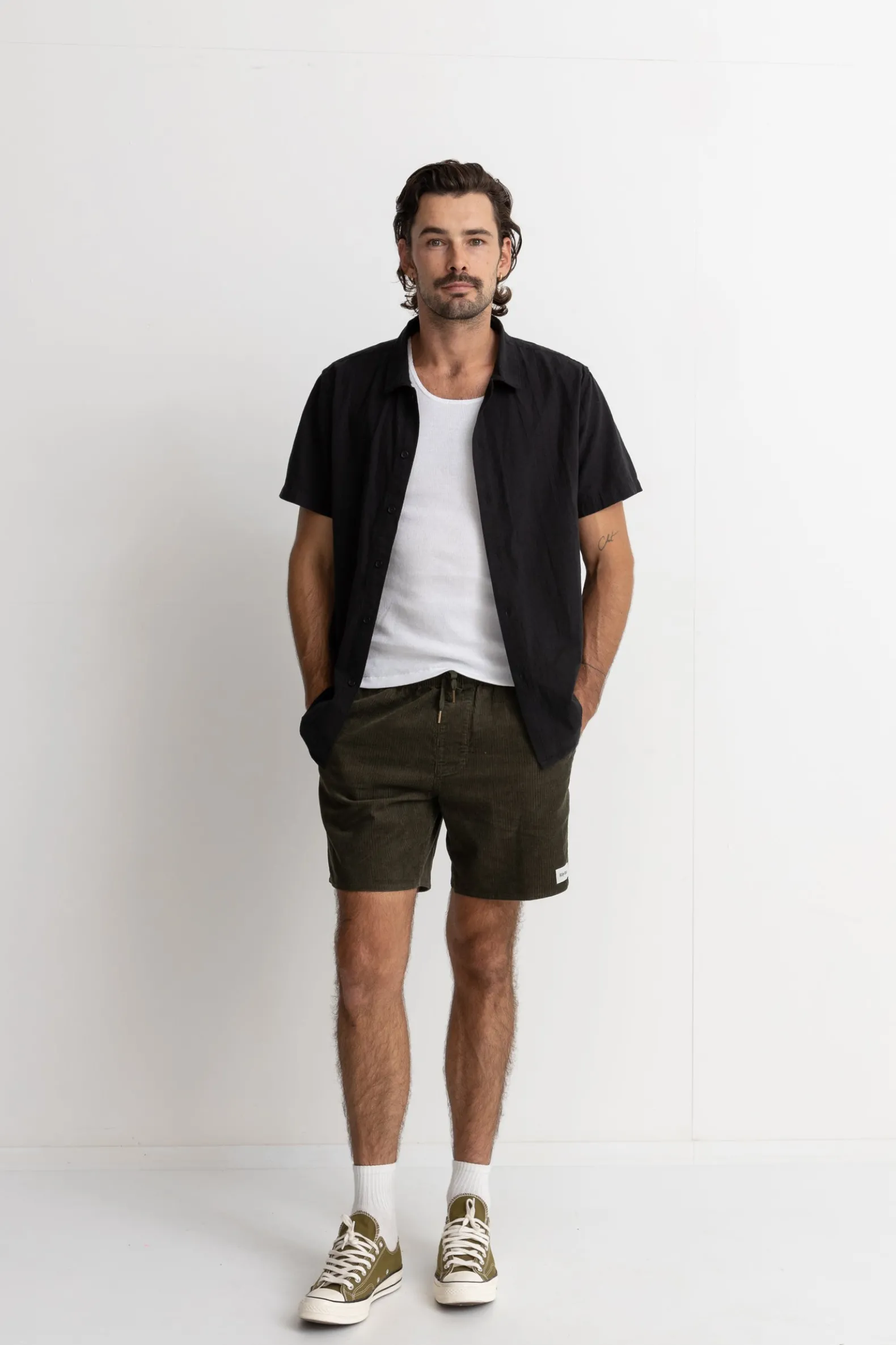 Classic Linen Ss Shirt Vintage Black