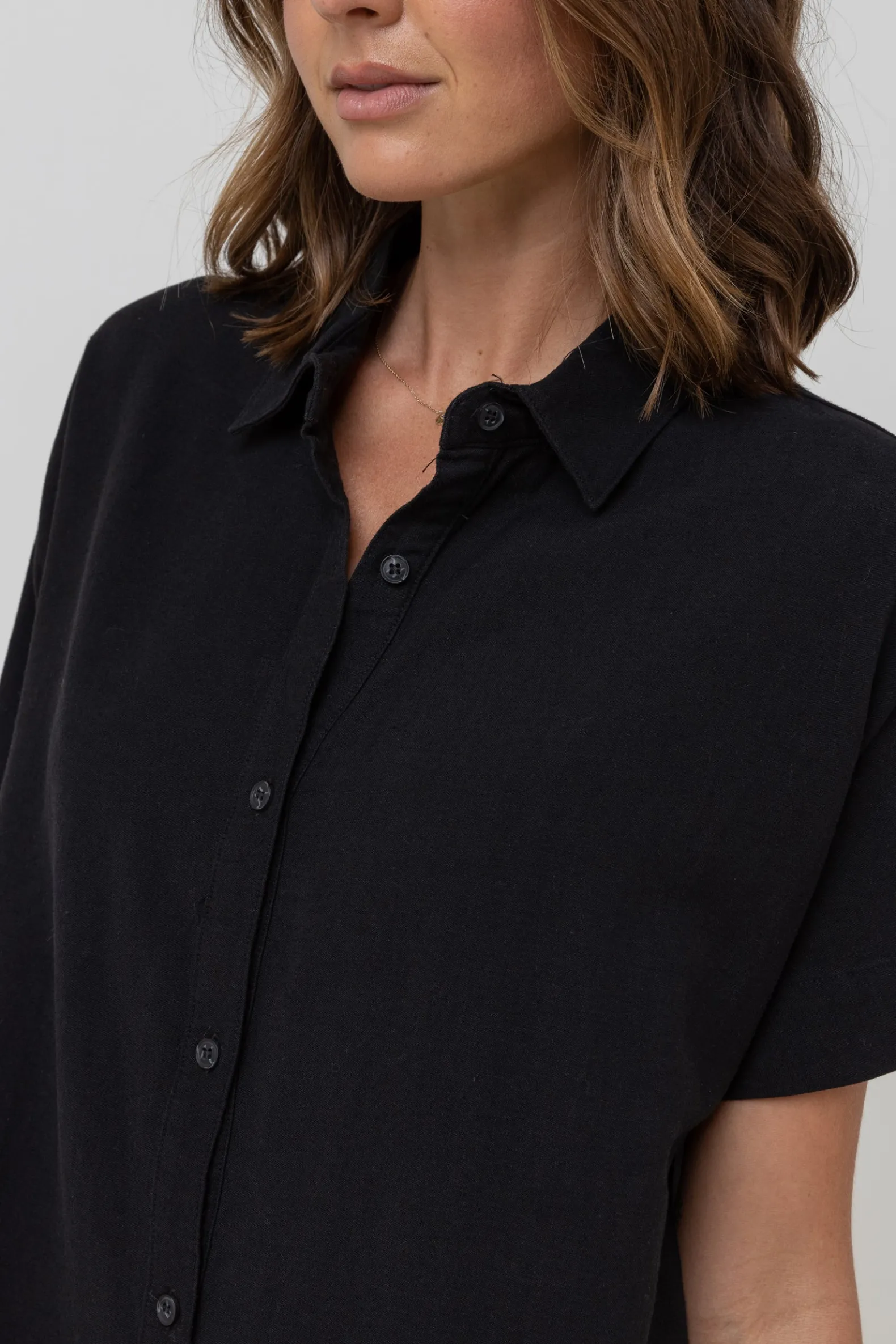 Classic Shirt Dress Black