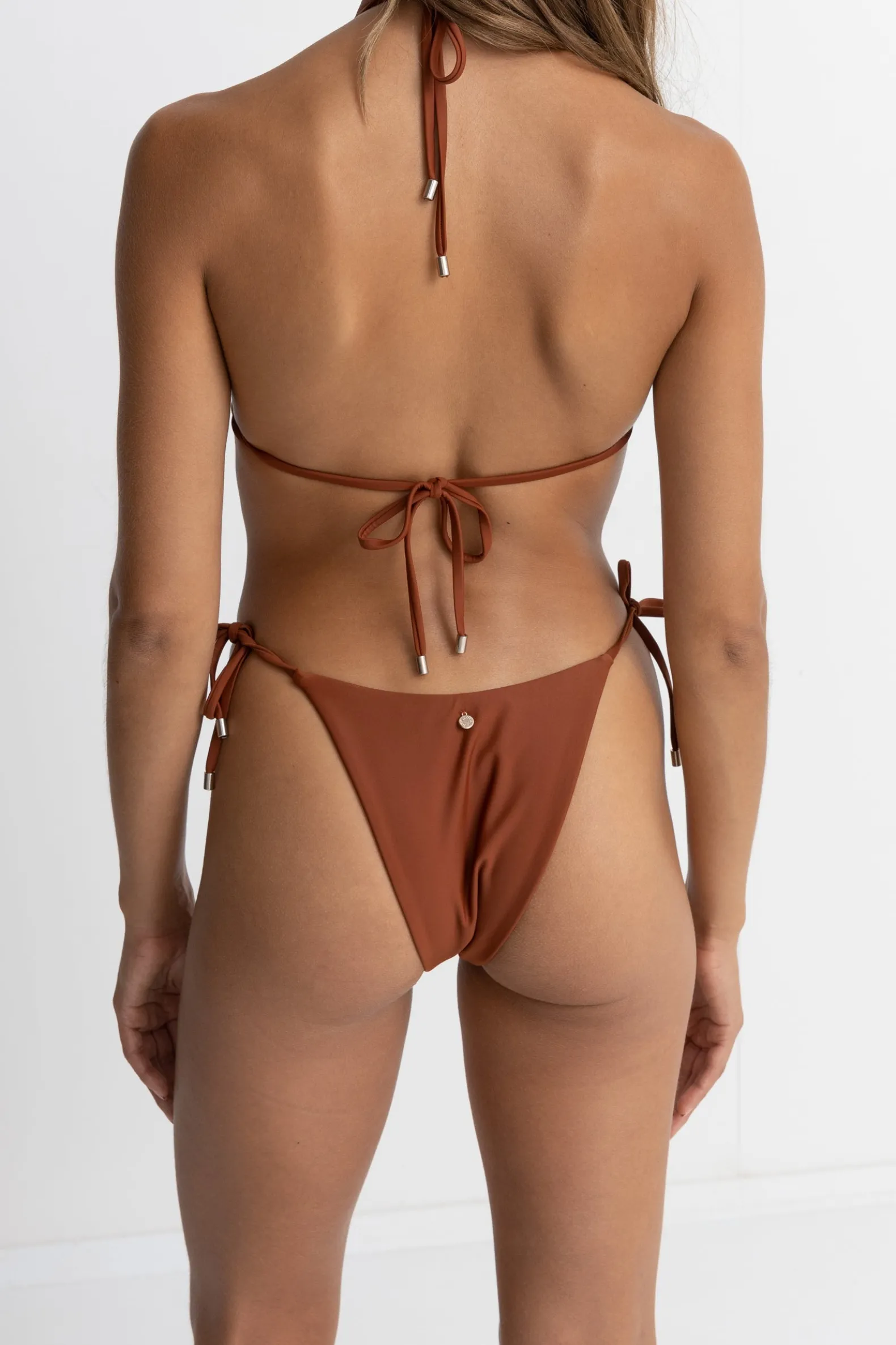 Classic Tie Side Hi Cut Pant Rust