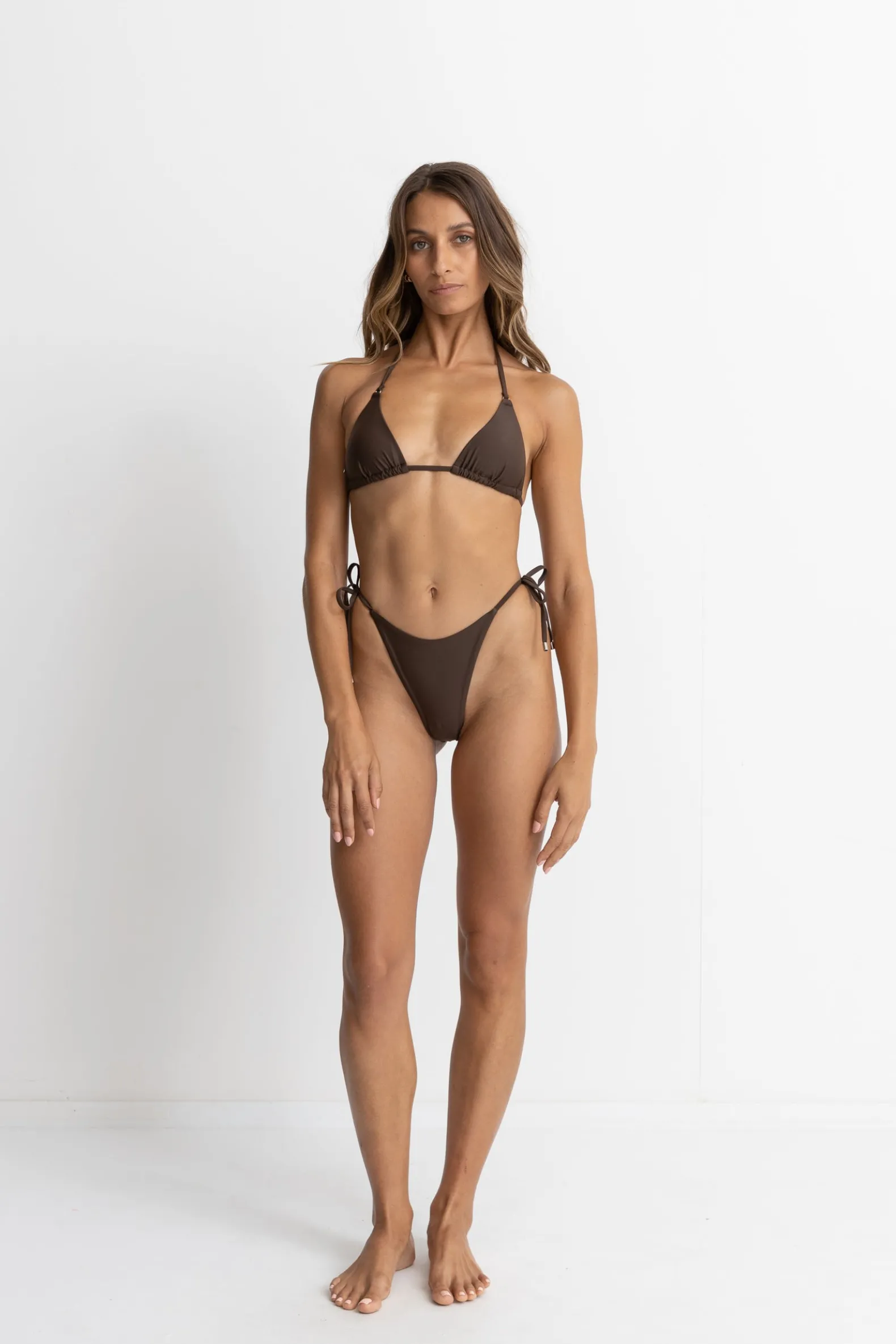 Classic Tie Side Hi Cut Pant Chocolate