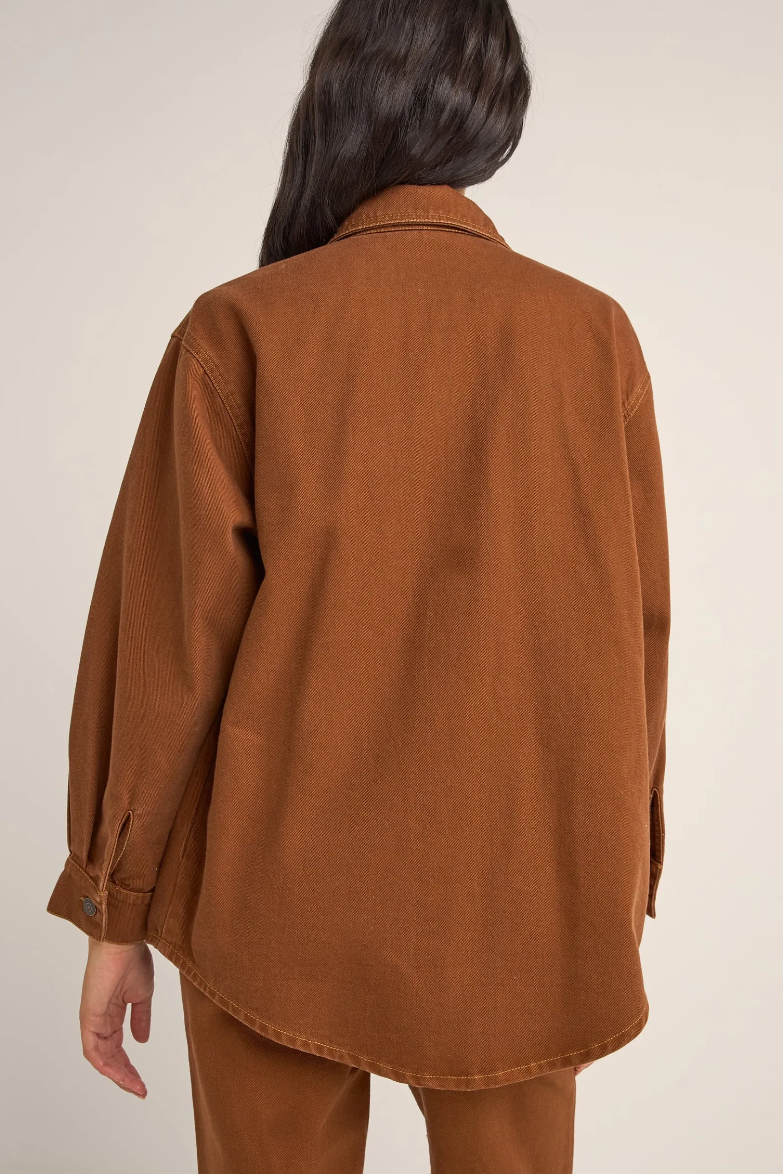 Claude Drill Shacket Cinnamon