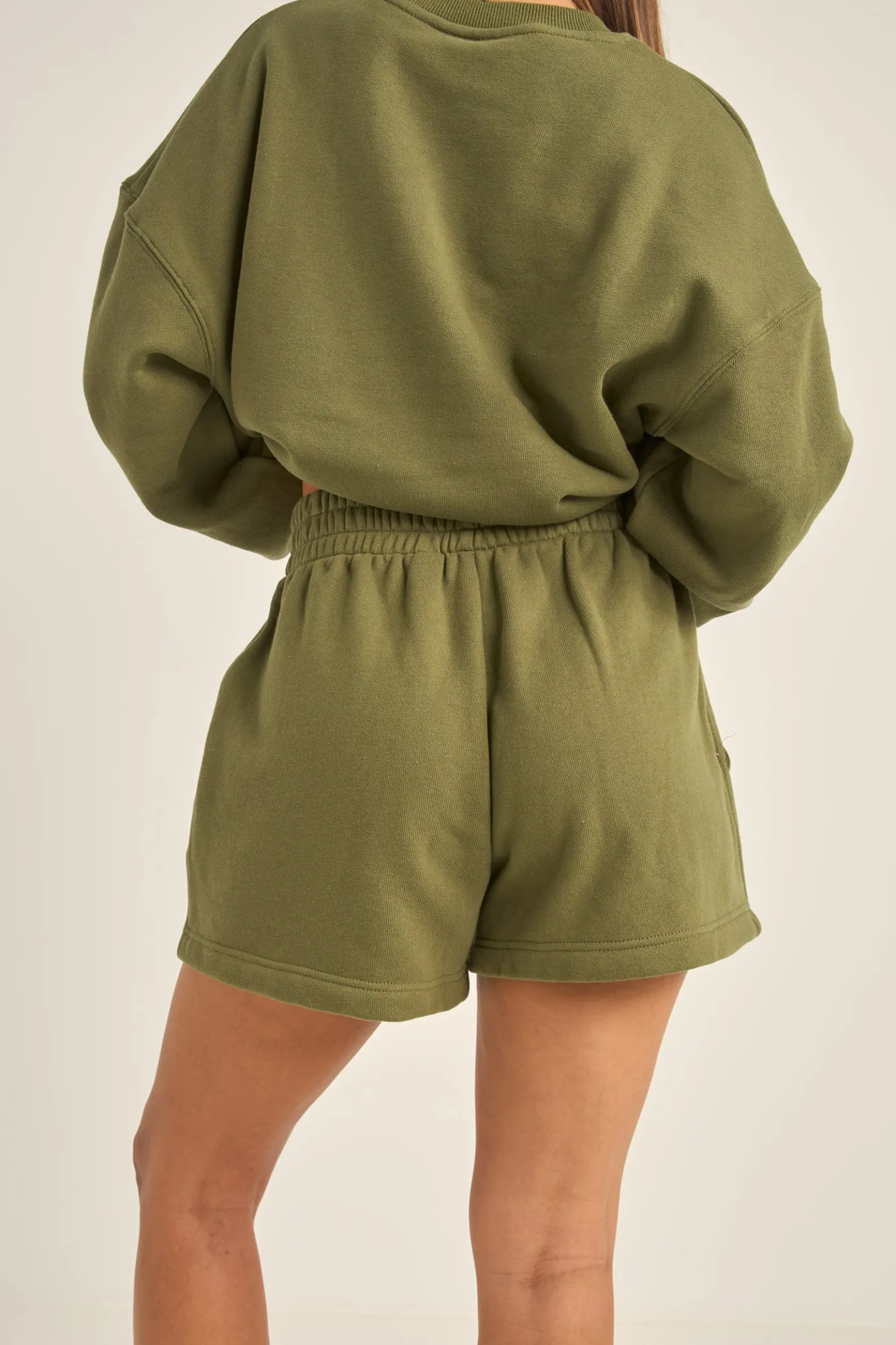 College Fleece Short Olive