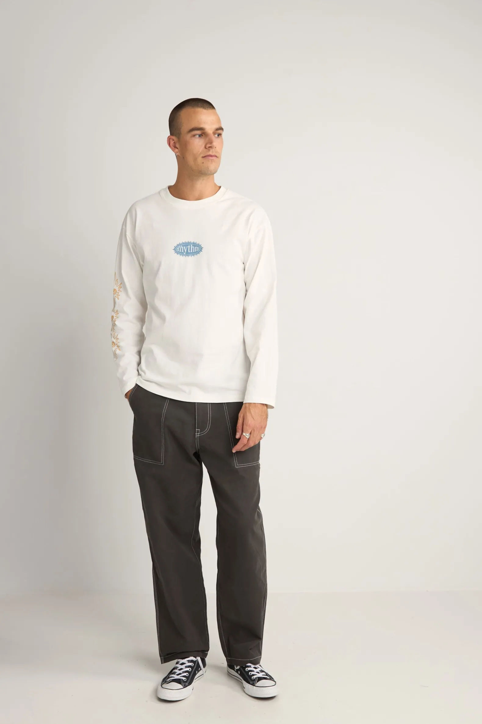 Contrast Stitch Carpenter Pant Black