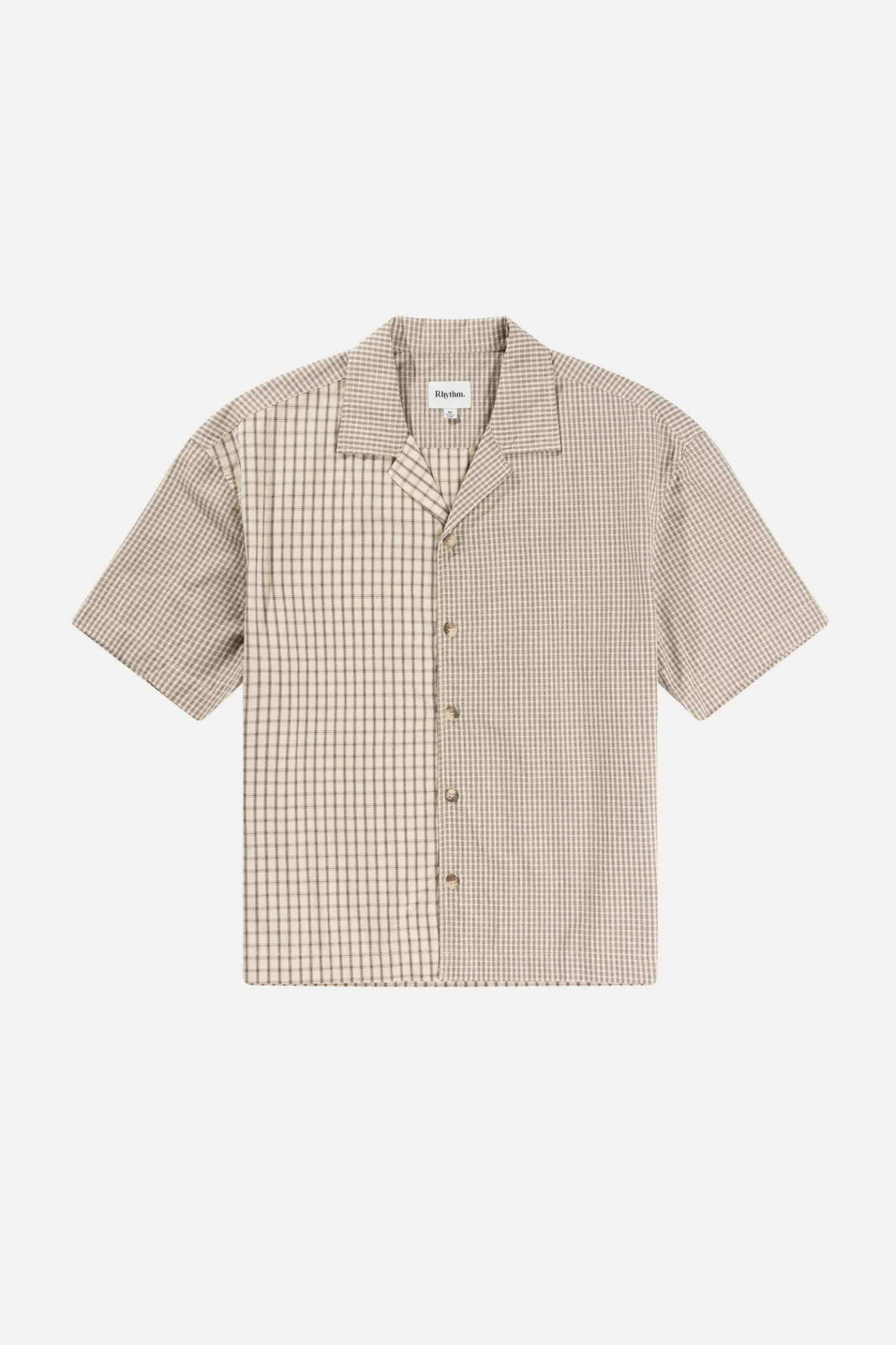 Cross Check Relaxed Ss Shirt Natural Mixed Check