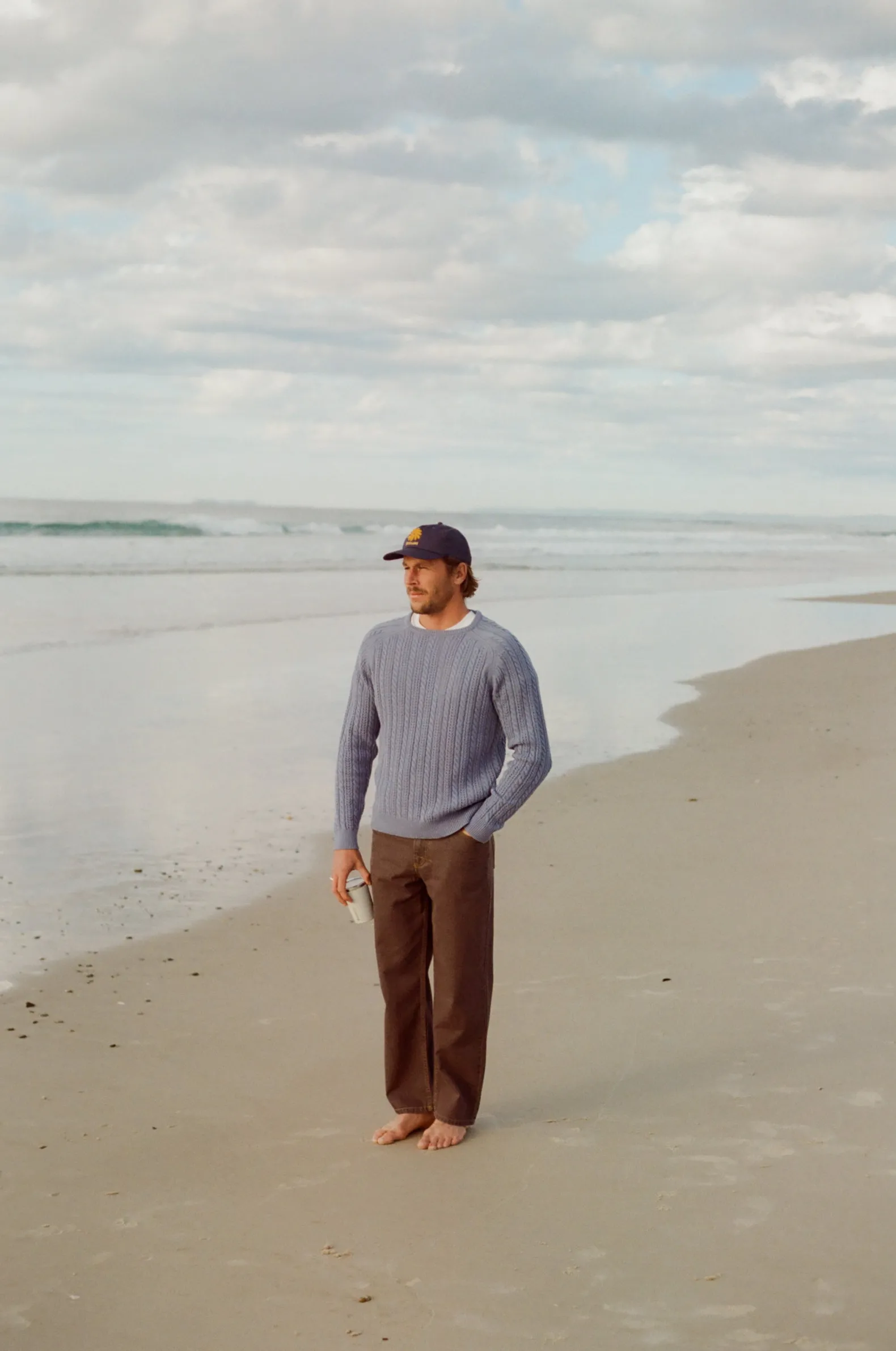 Doheny Pointelle Crew Knit Slate