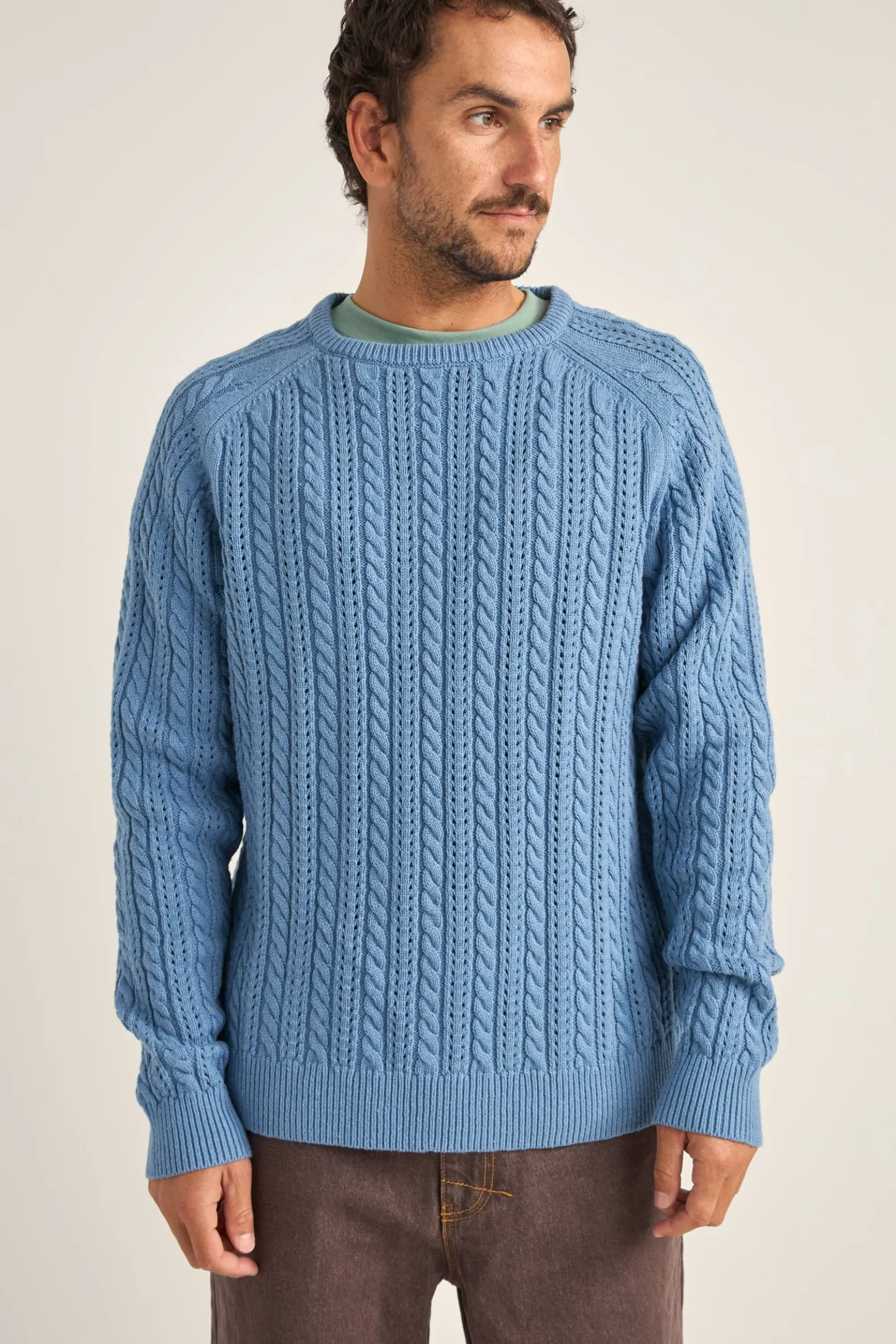 Doheny Pointelle Crew Knit Slate