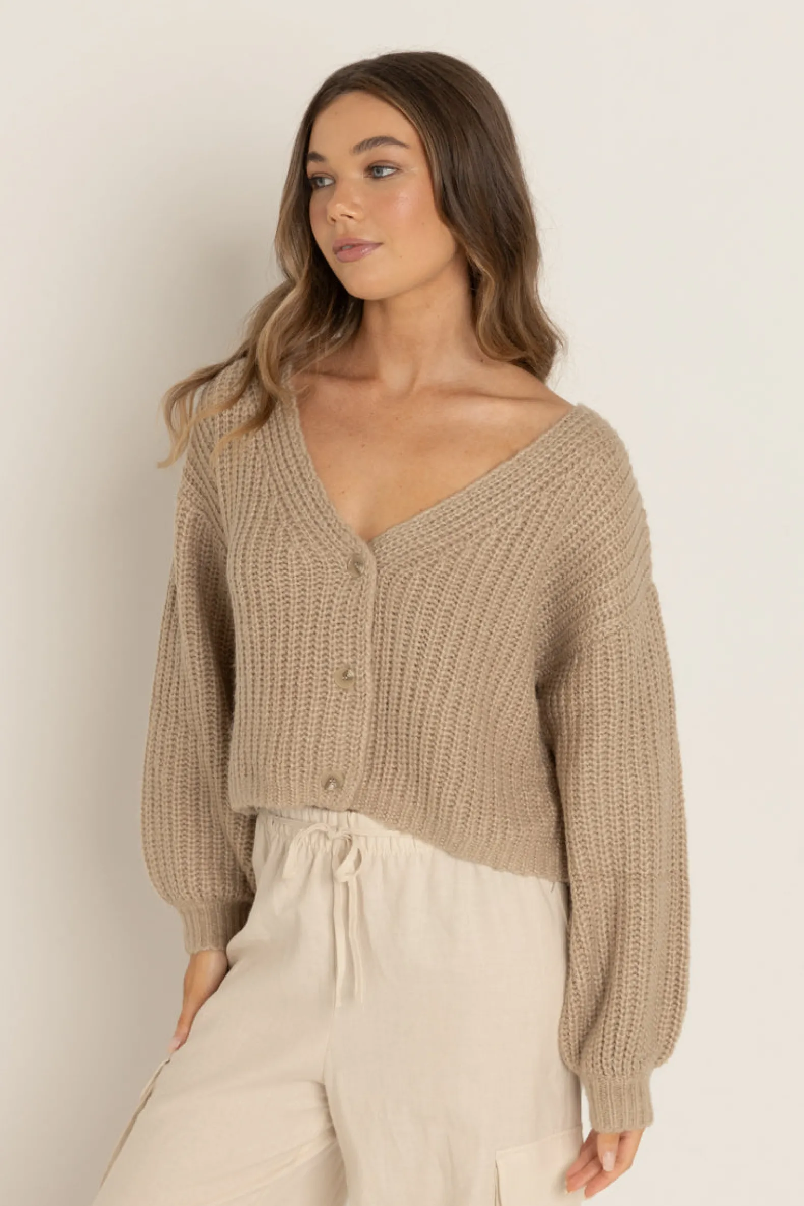 Eadie Oversized Knit Cardigan Cream