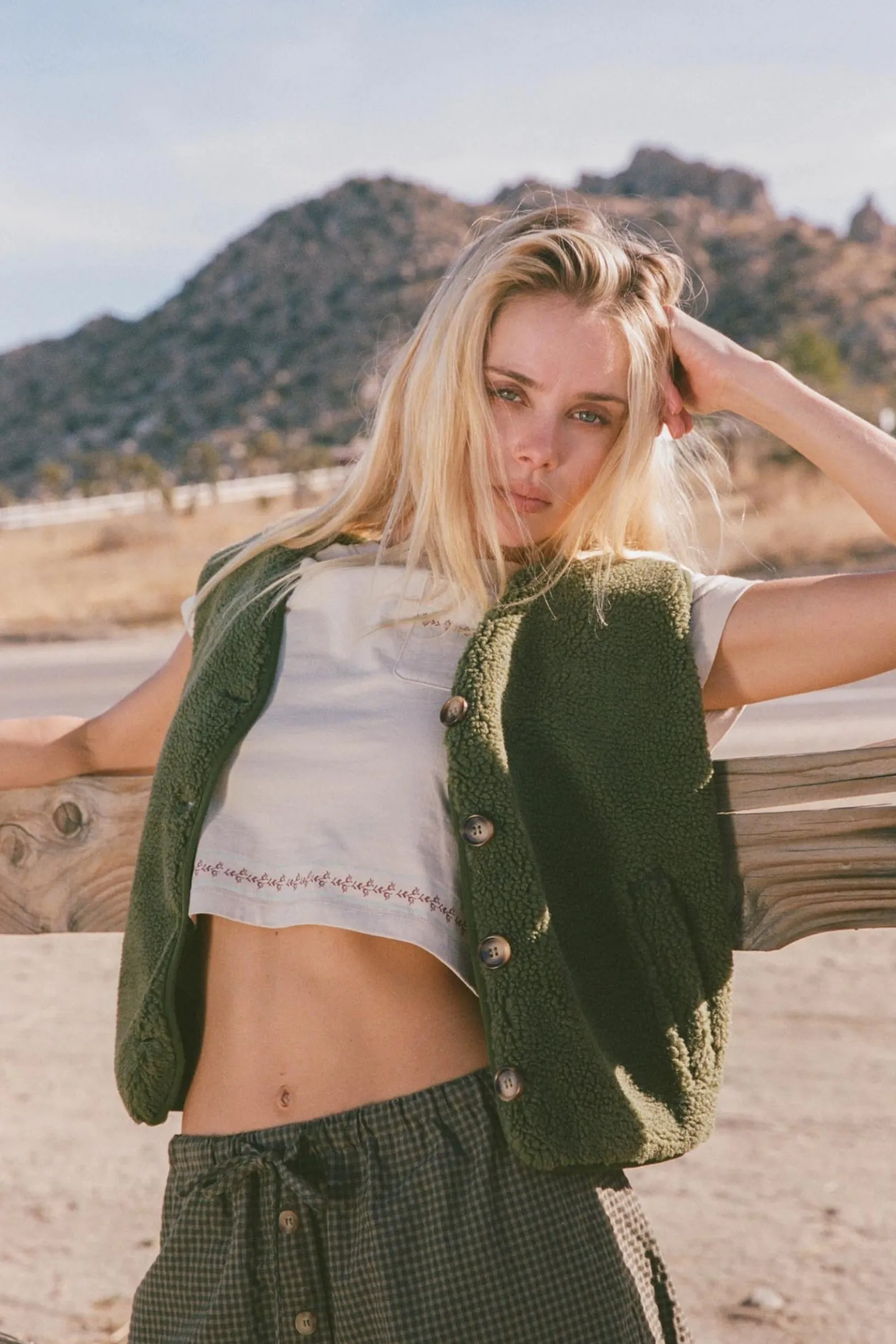 Ella Sherpa Vest Olive