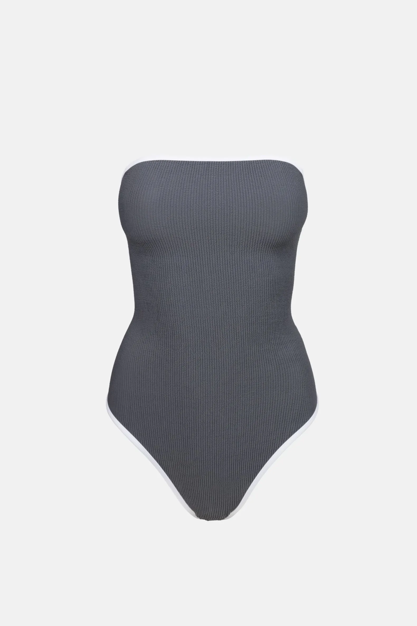 Essential Rib Contrast One Piece Graphite