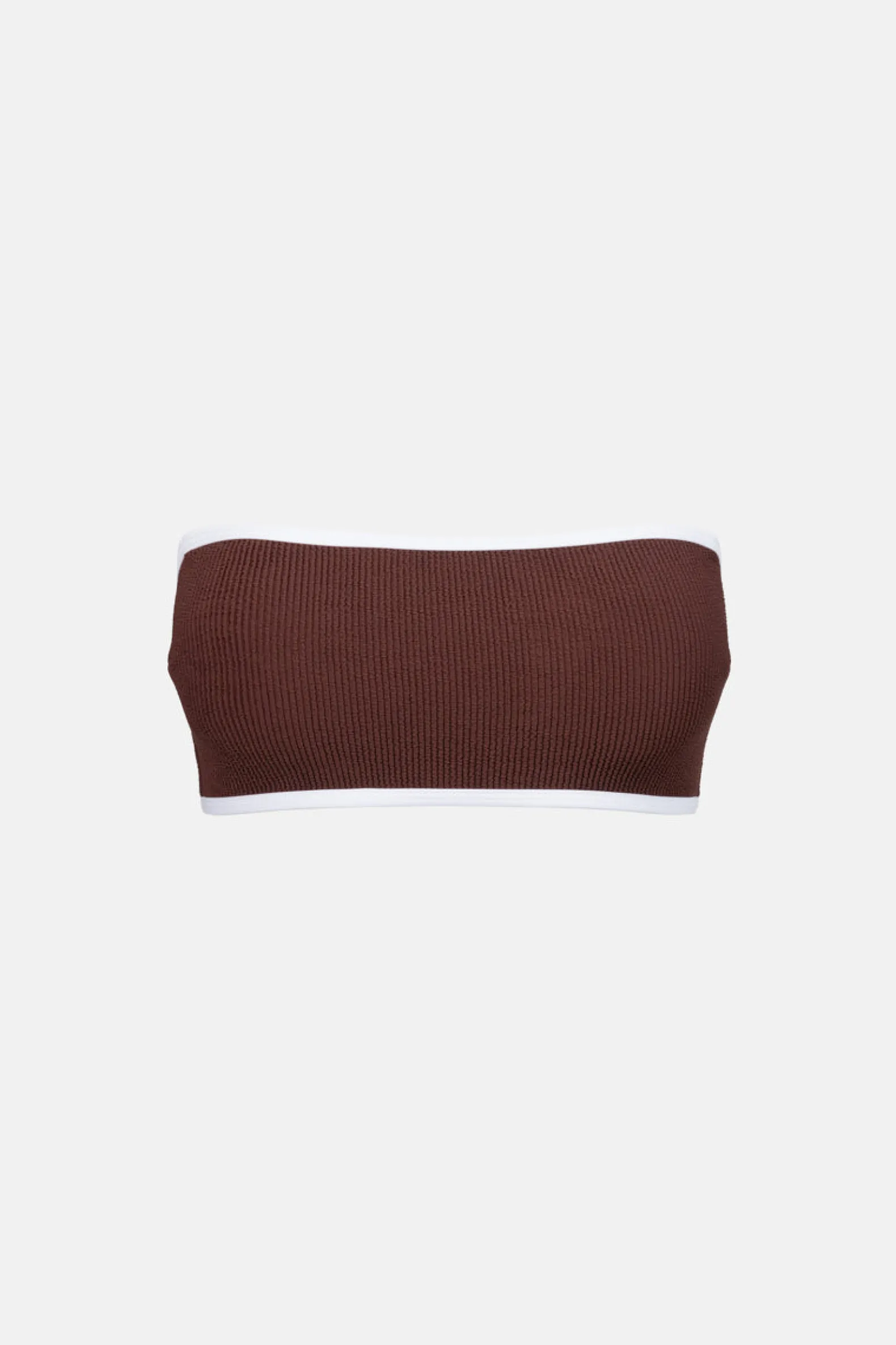 Essential Rib Contrast Bandeau Top Cafe