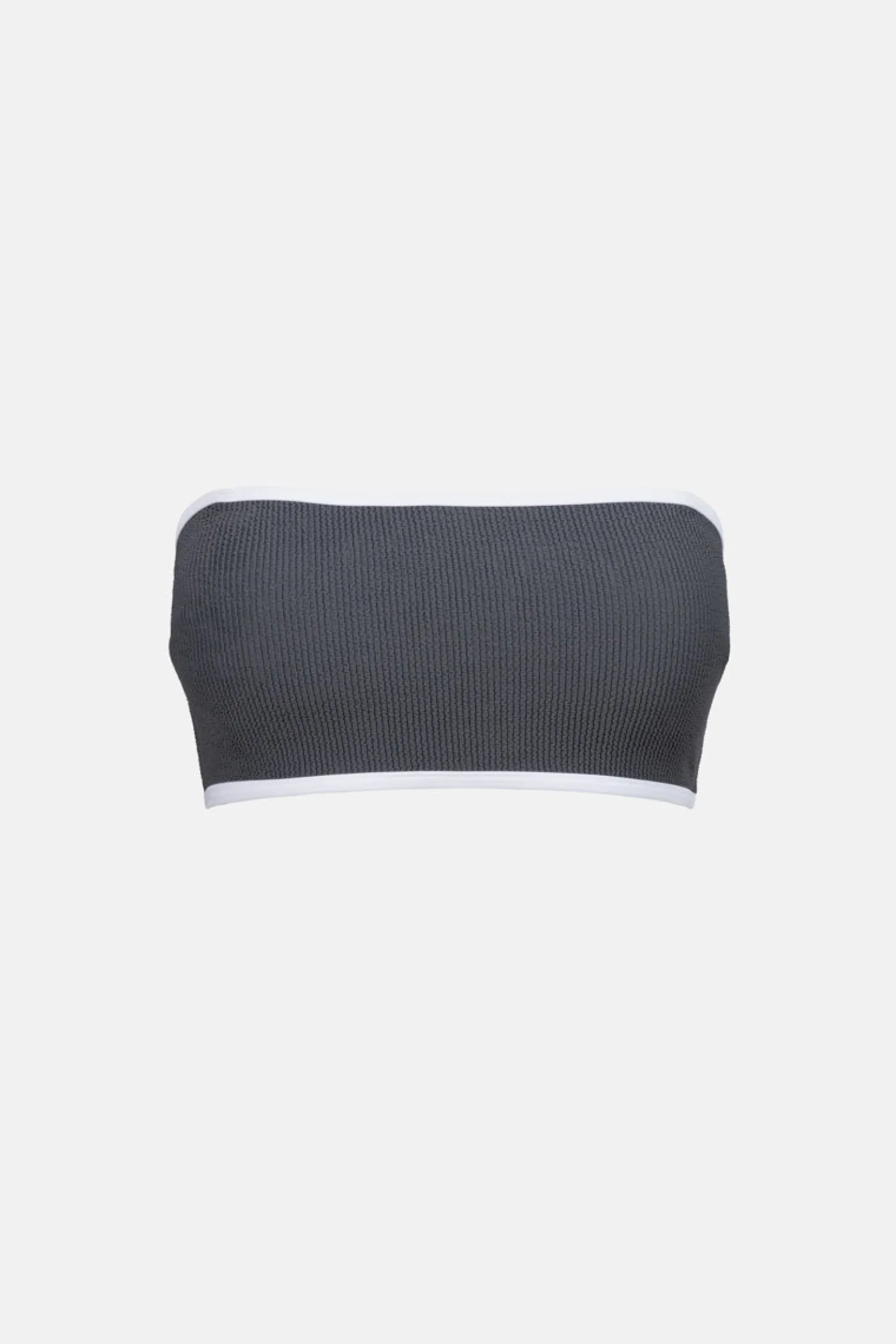 Essential Rib Contrast Bandeau Top Graphite