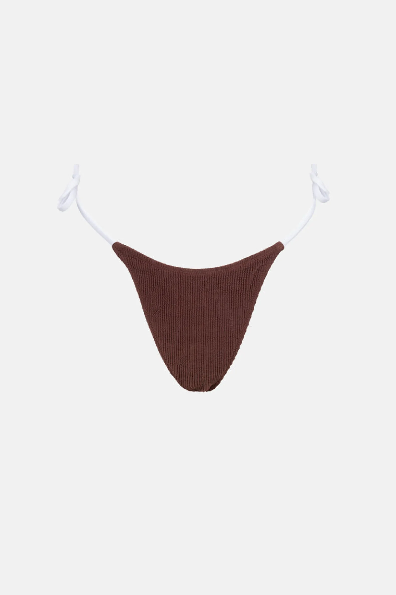 Essential Rib Contrast Tie Side Hi Cut Pant Cafe