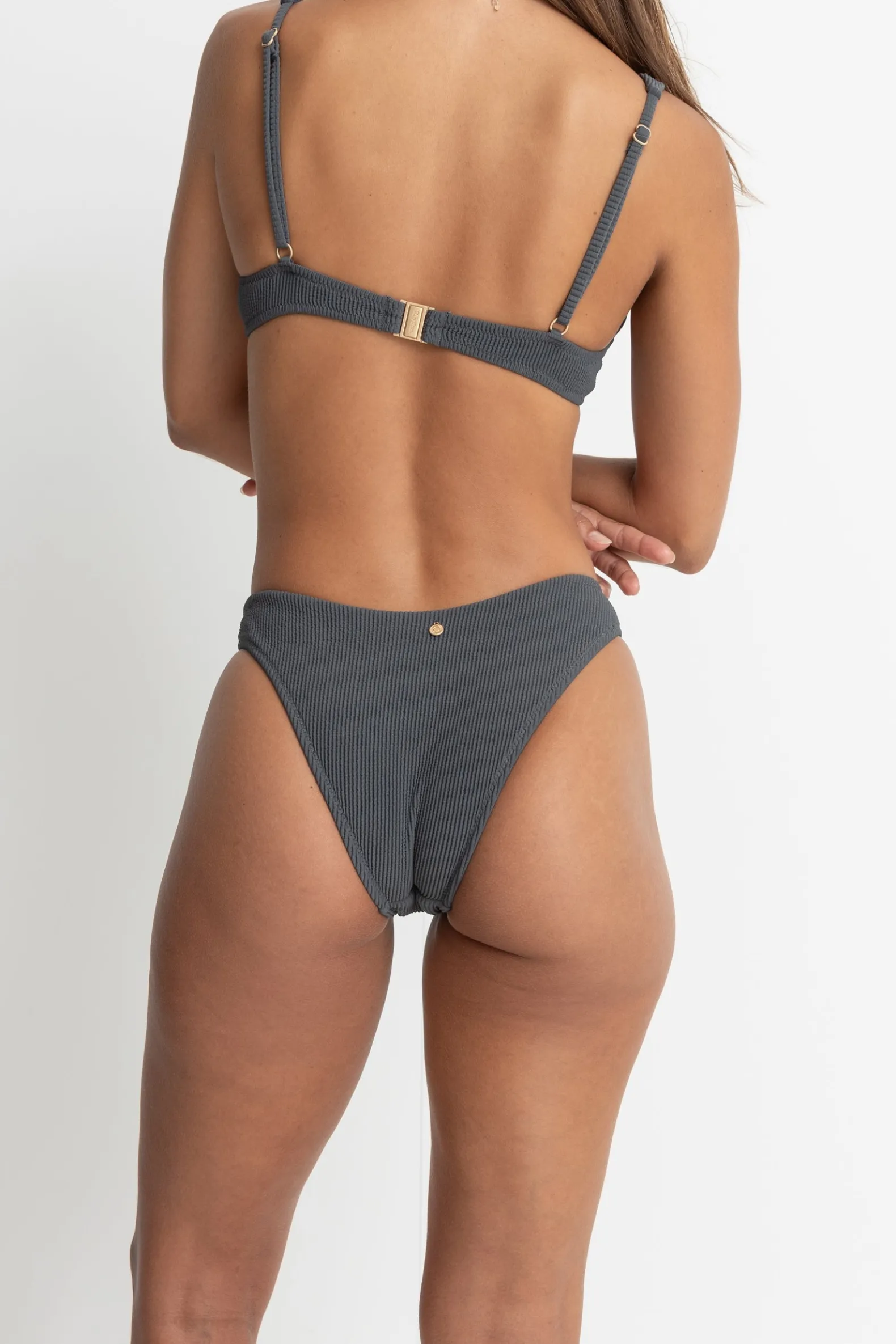 Essential Rib Hi Cut Pant Graphite