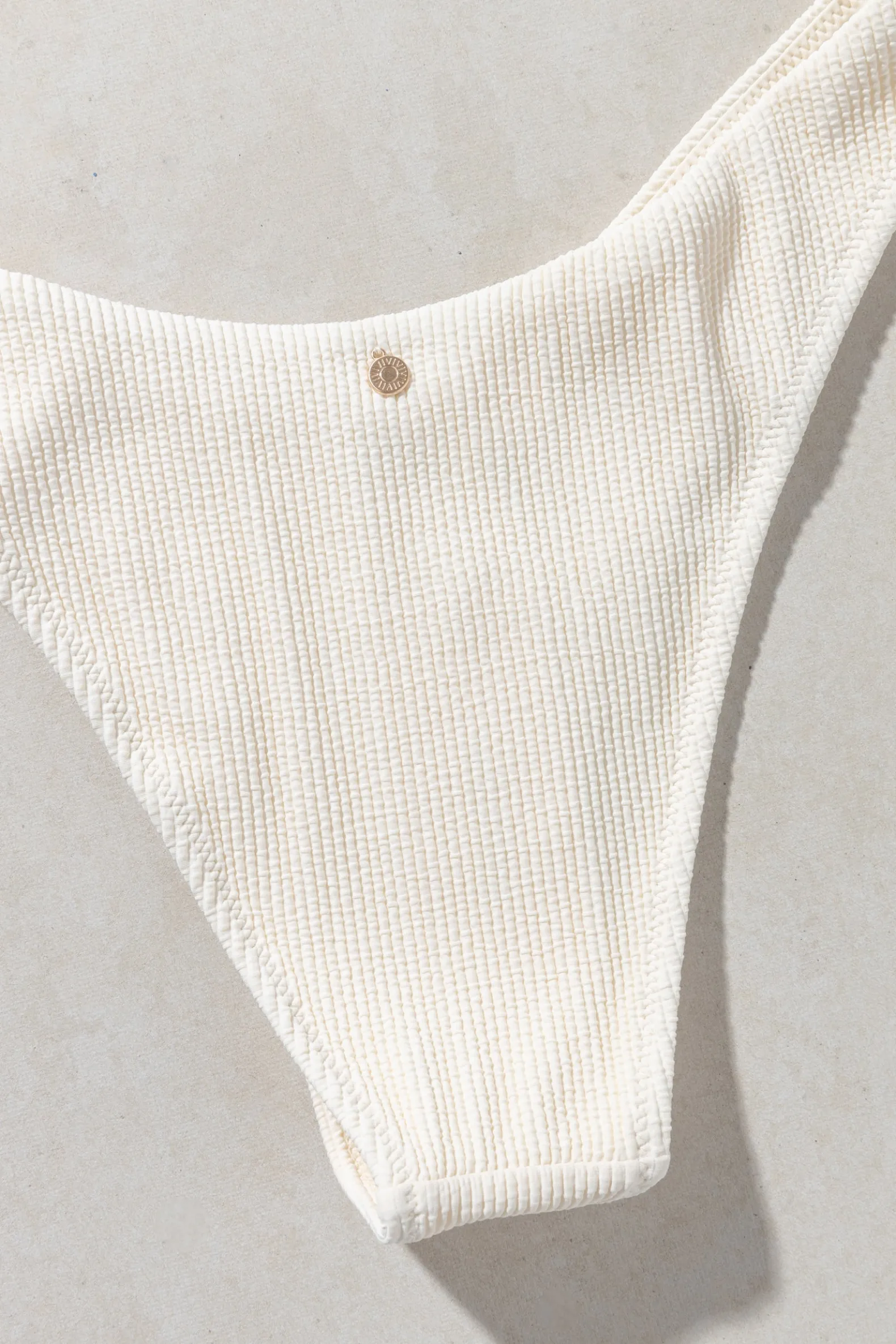 Essential Rib Hi Cut Pant Creme