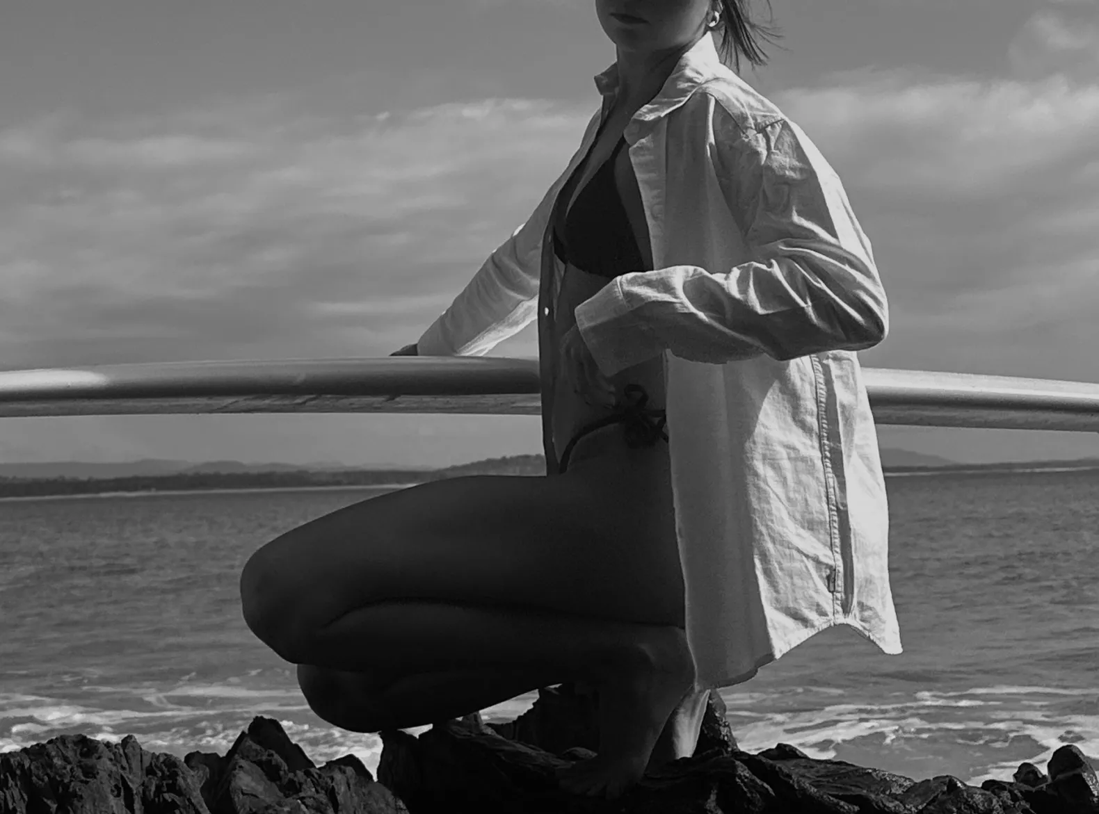 Essential Rib Tie Side Hi Cut Pant Graphite