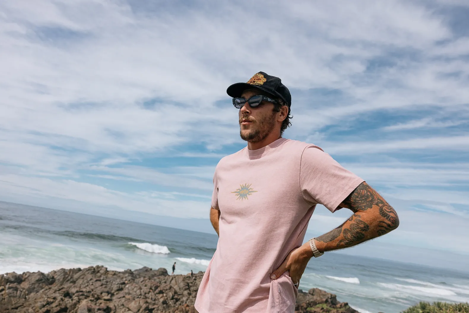 Flame Printed Vintage Ss T Shirt Mauve