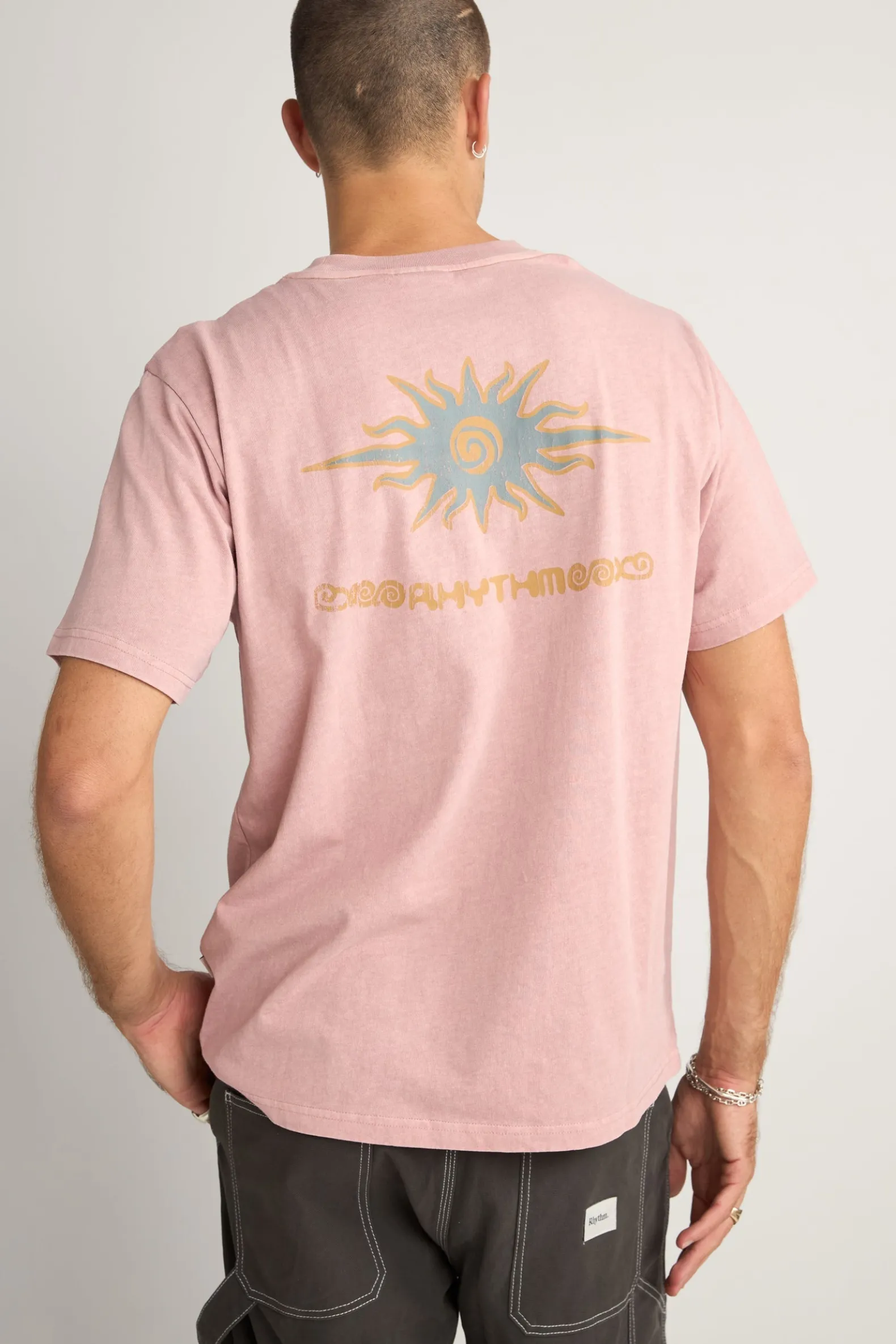 Flame Printed Vintage Ss T Shirt Mauve