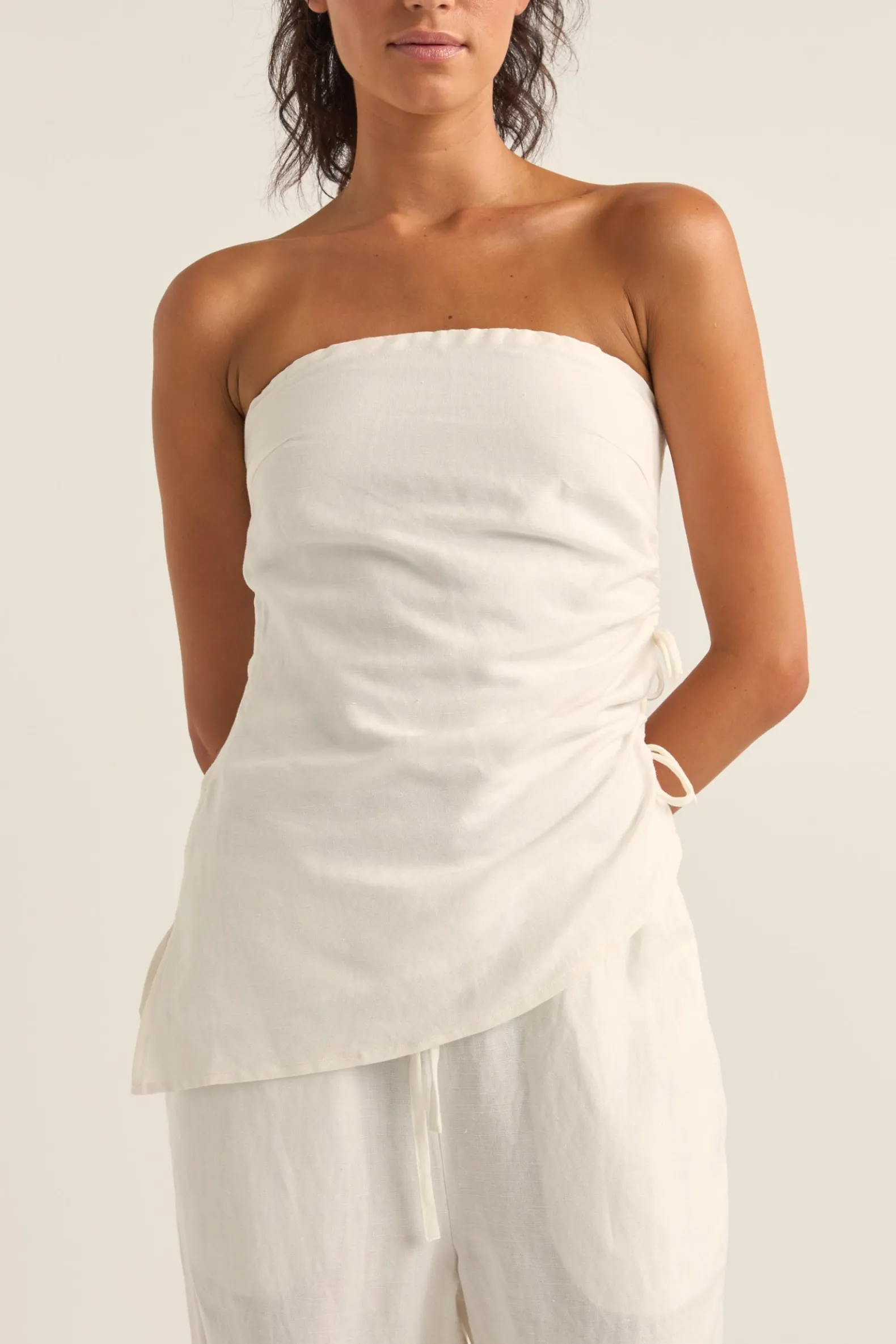 Frankie Strapless Top White