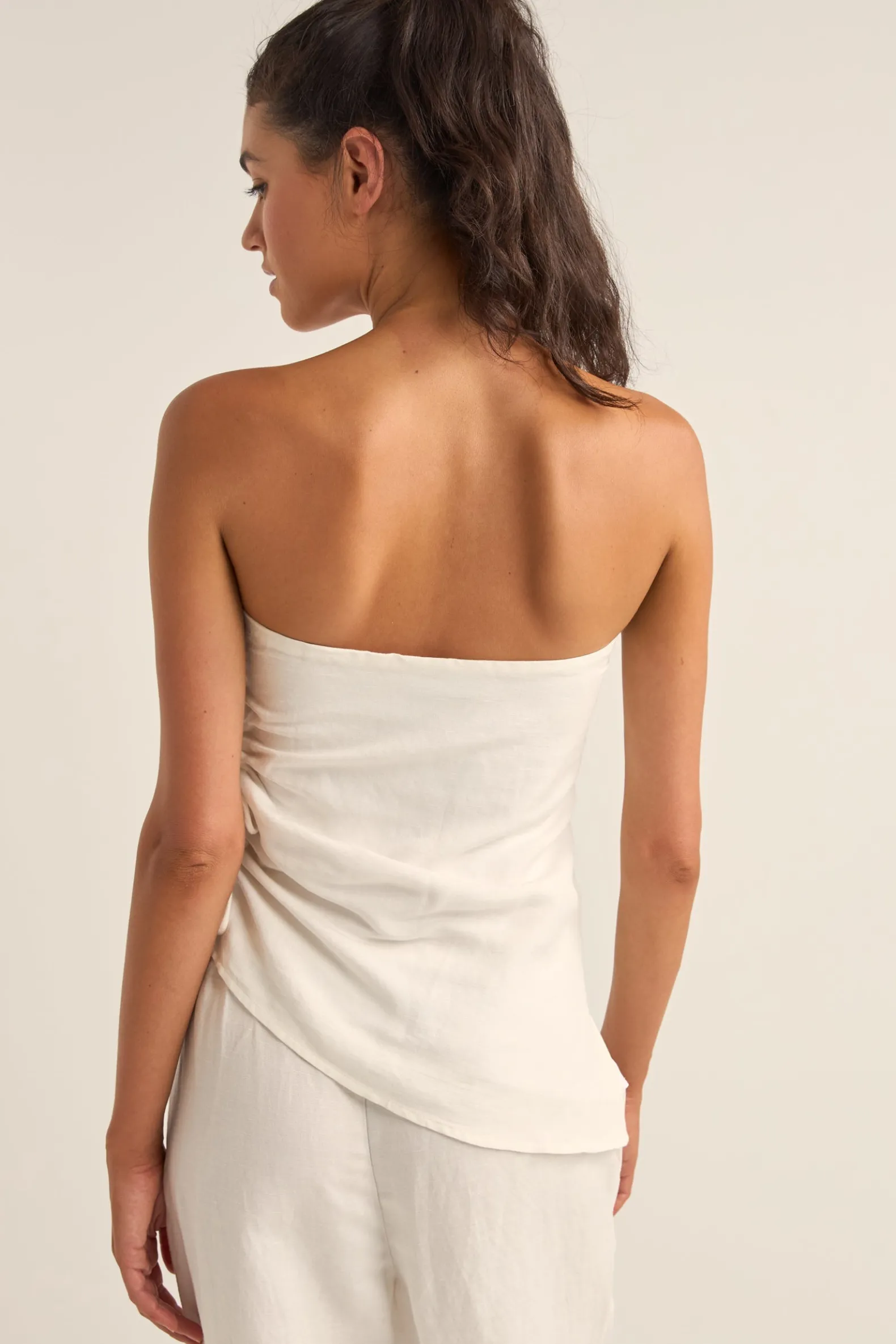 Frankie Strapless Top White