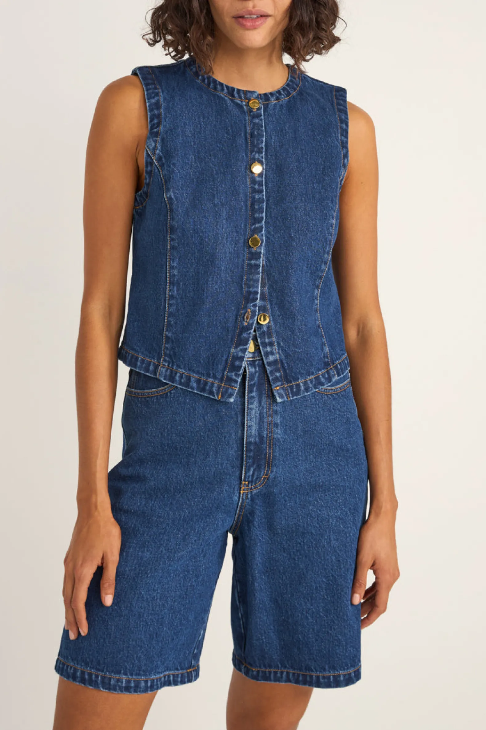 Gia Denim Vest Indigo