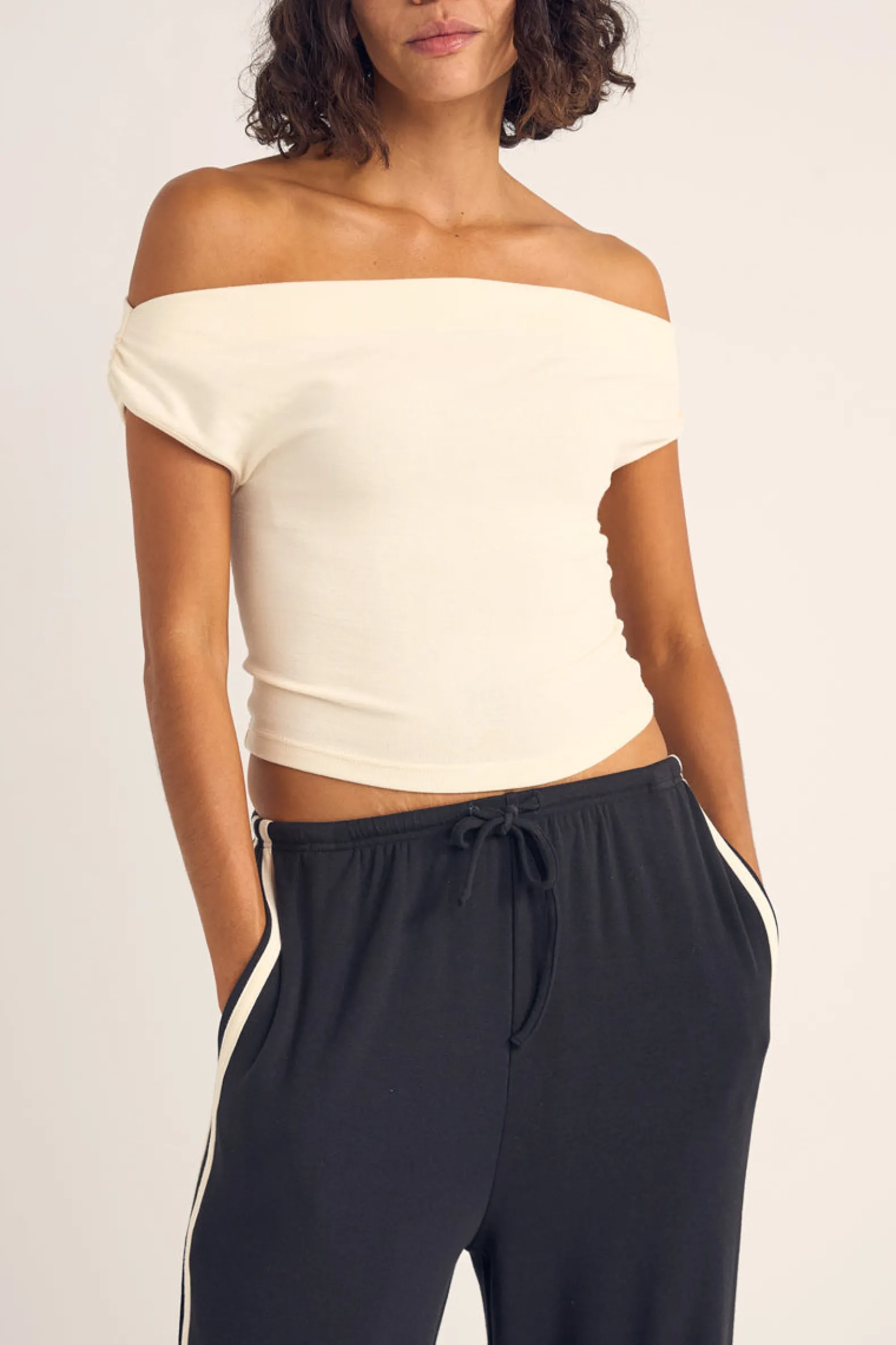 Juno Off Shoulder Top Cream