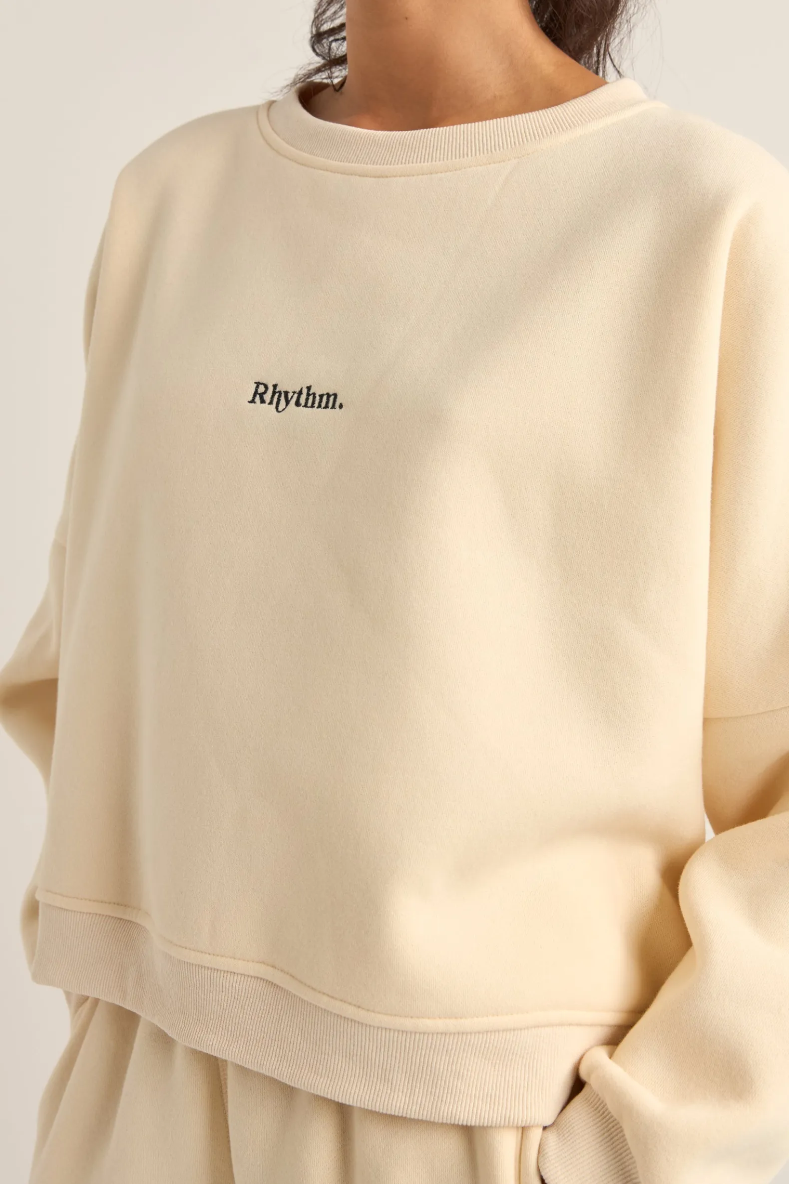 Logo Crew Neck Fleece Oatmeal