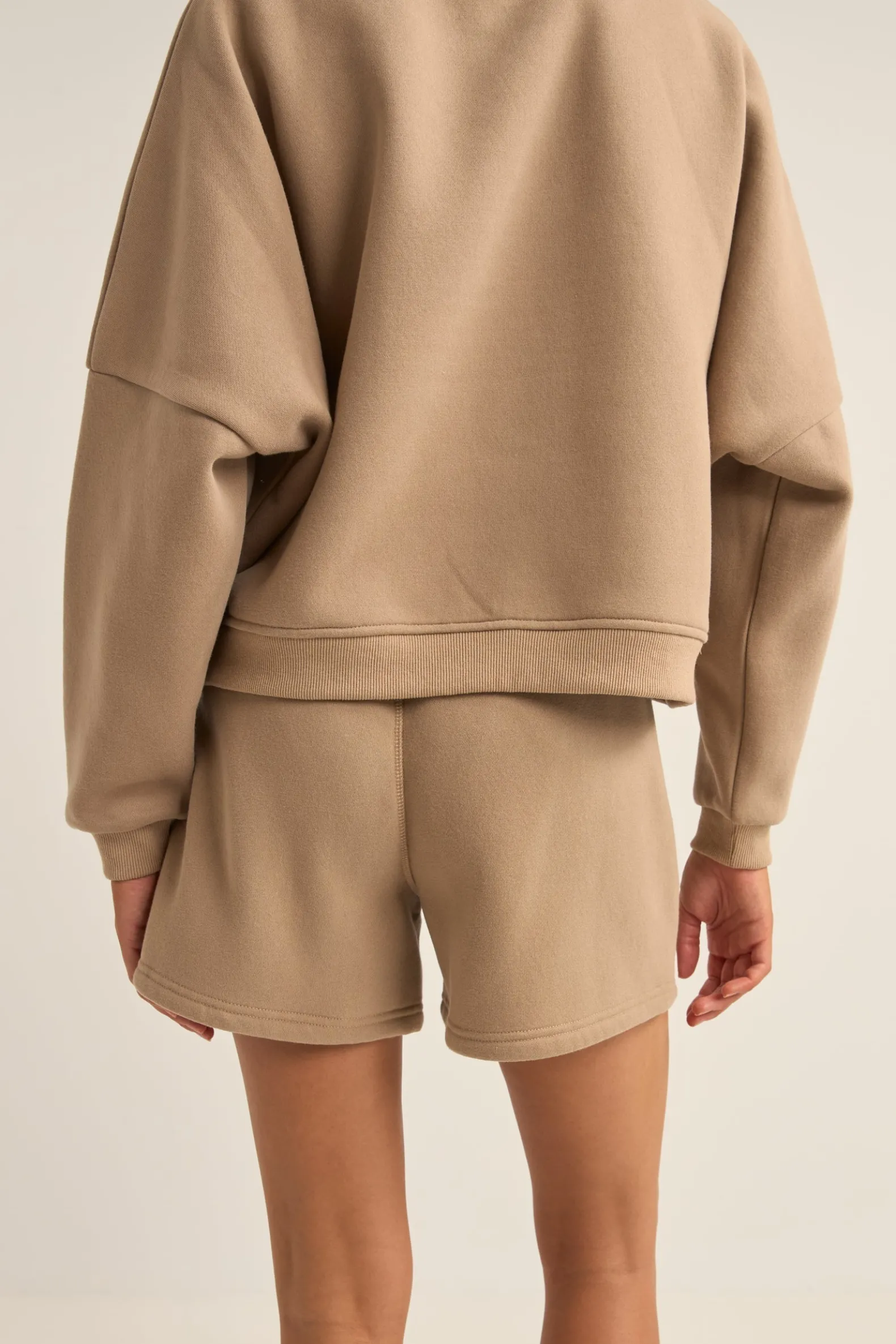 Logo Fleece Shorts Taupe