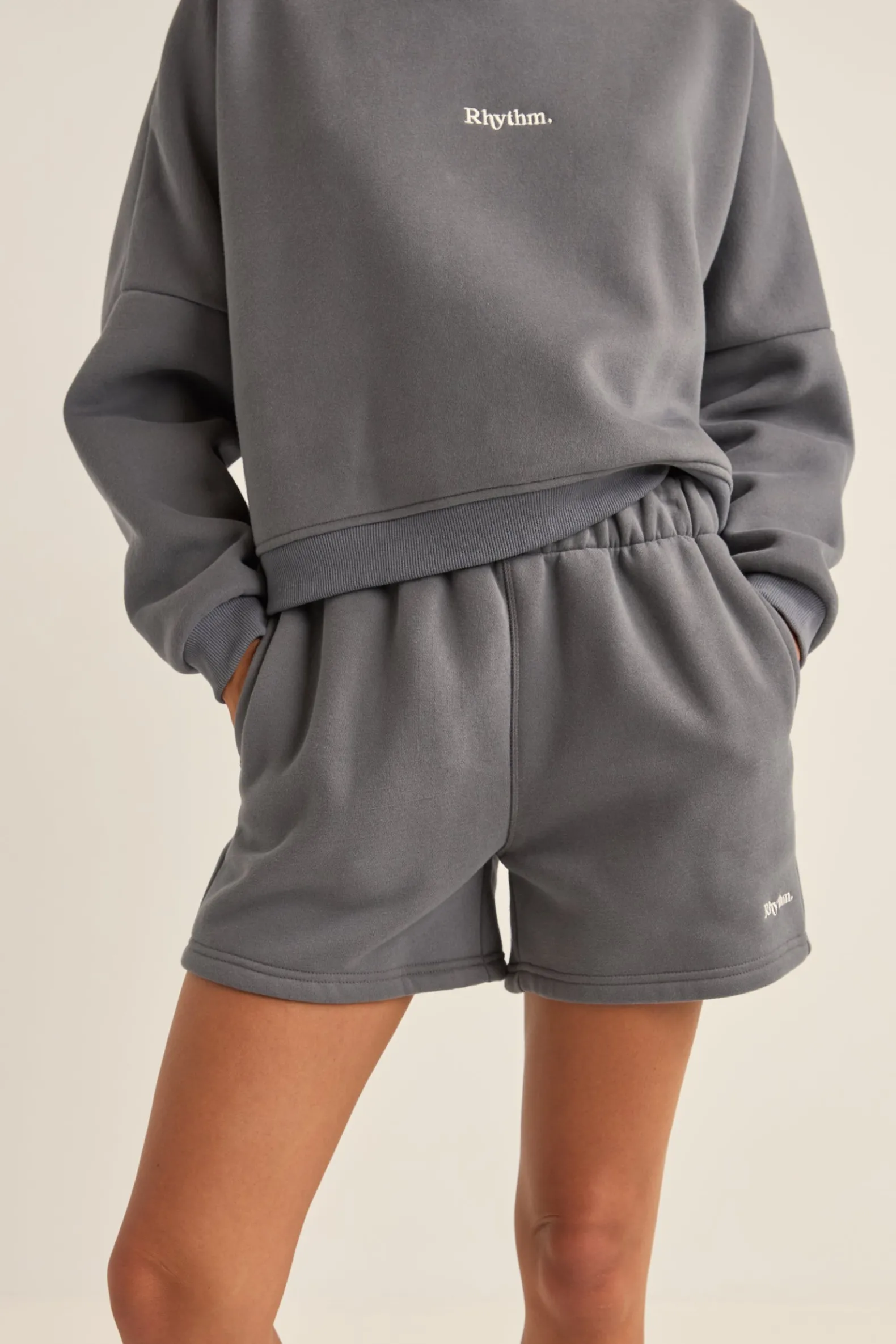 Logo Fleece Shorts Charcoal