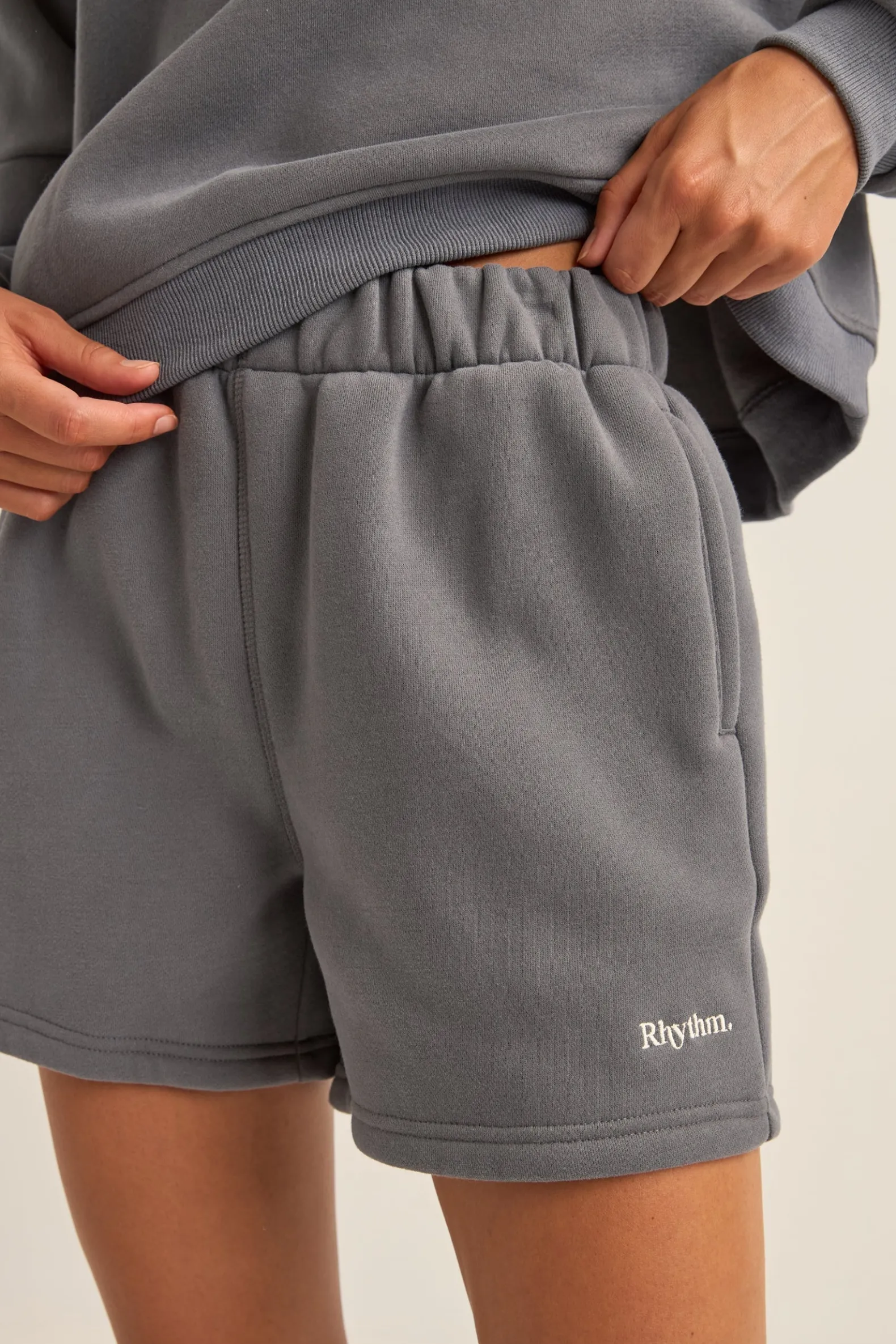 Logo Fleece Shorts Charcoal