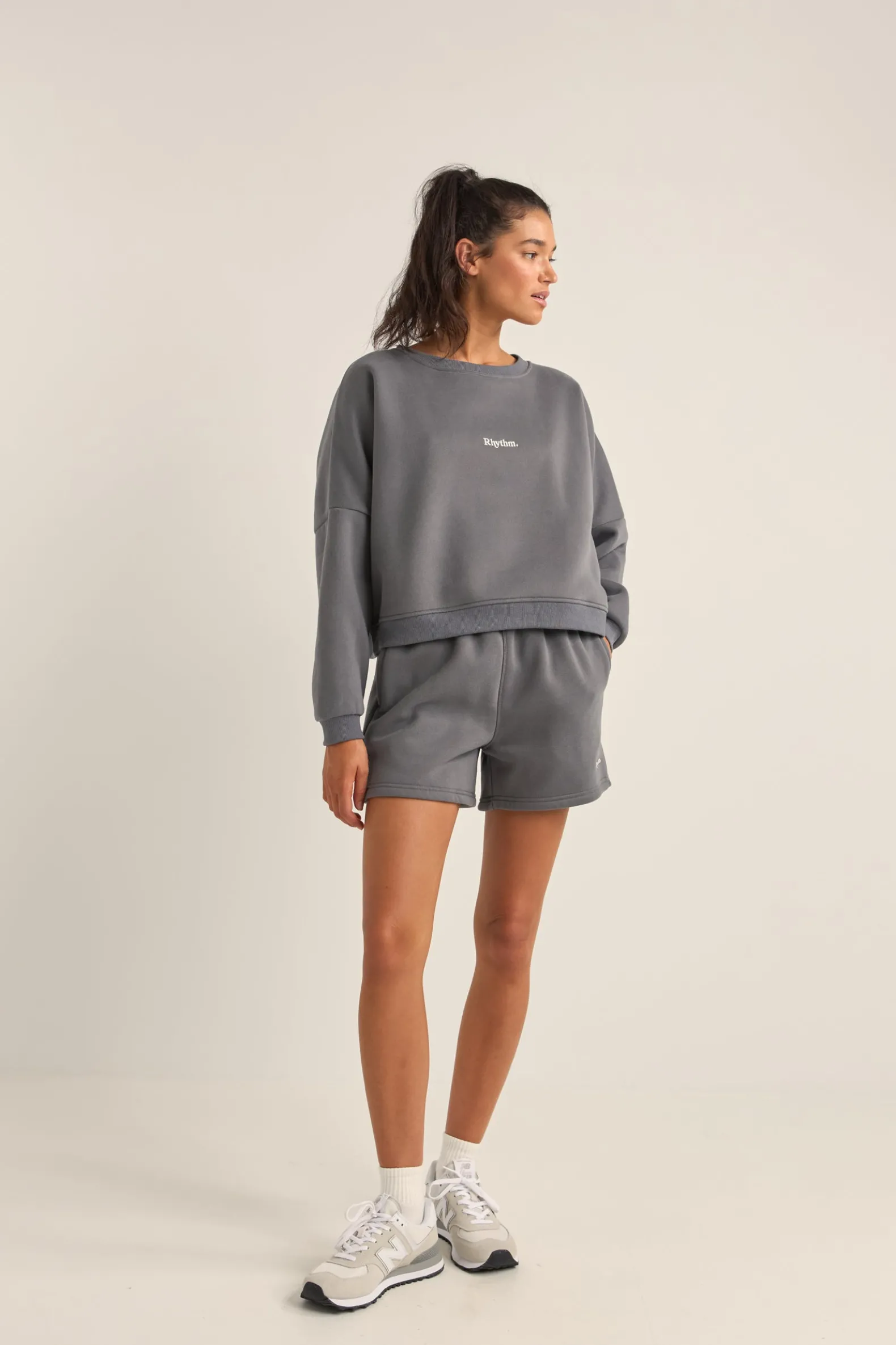 Logo Fleece Shorts Charcoal