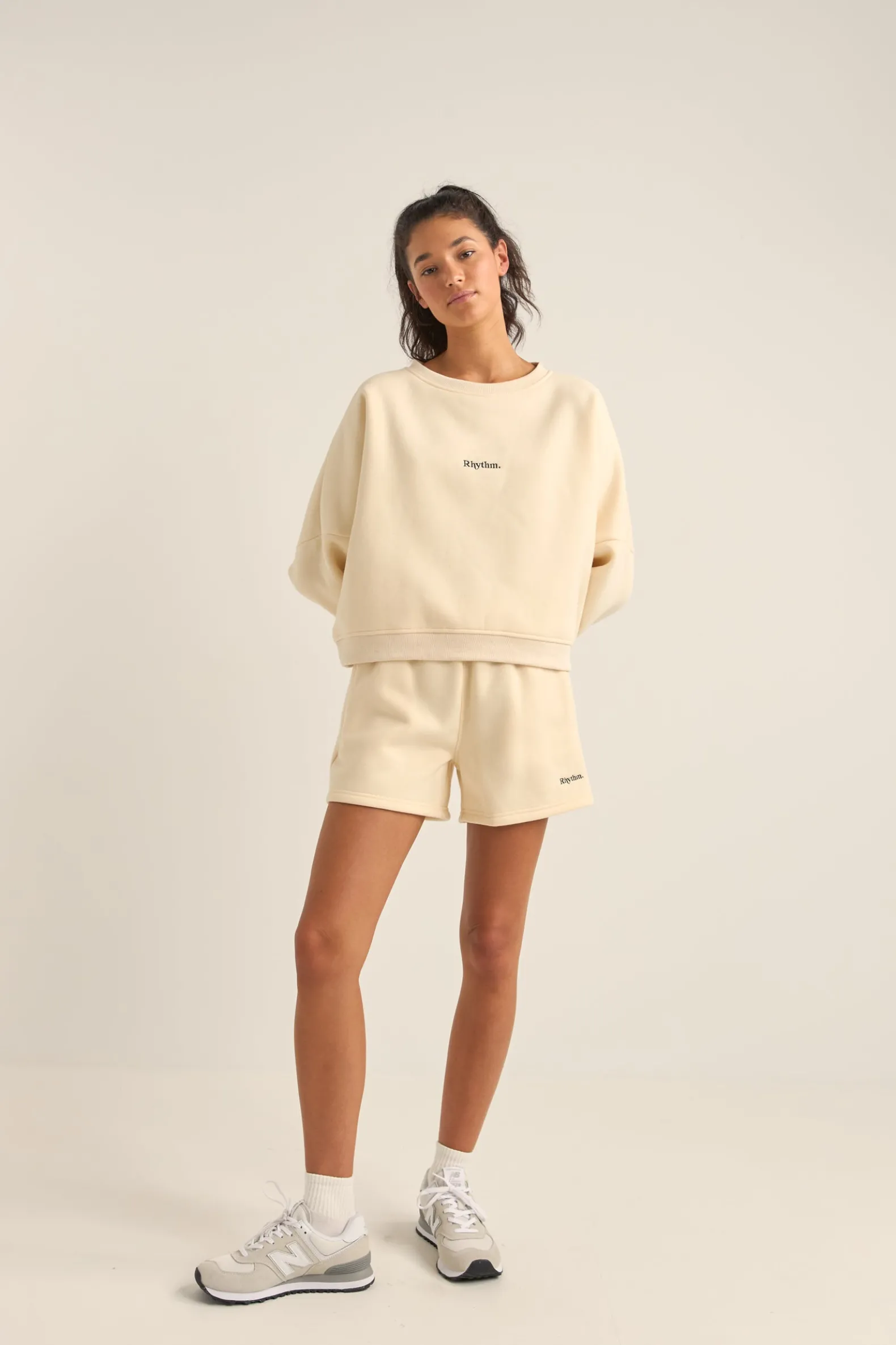 Logo Fleece Shorts Oatmeal