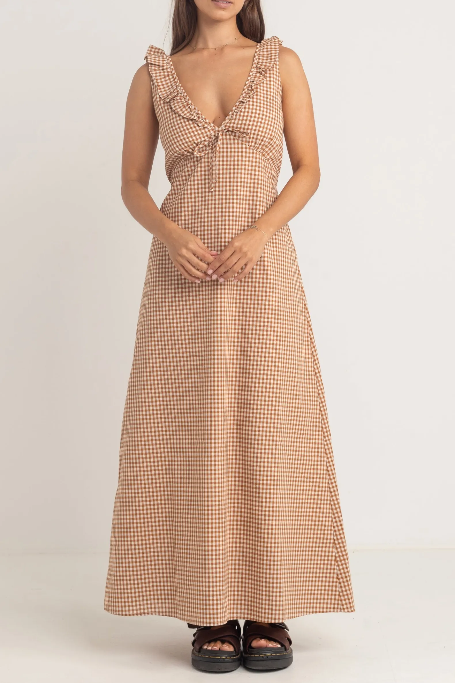 Lola Check Ruffle Clay