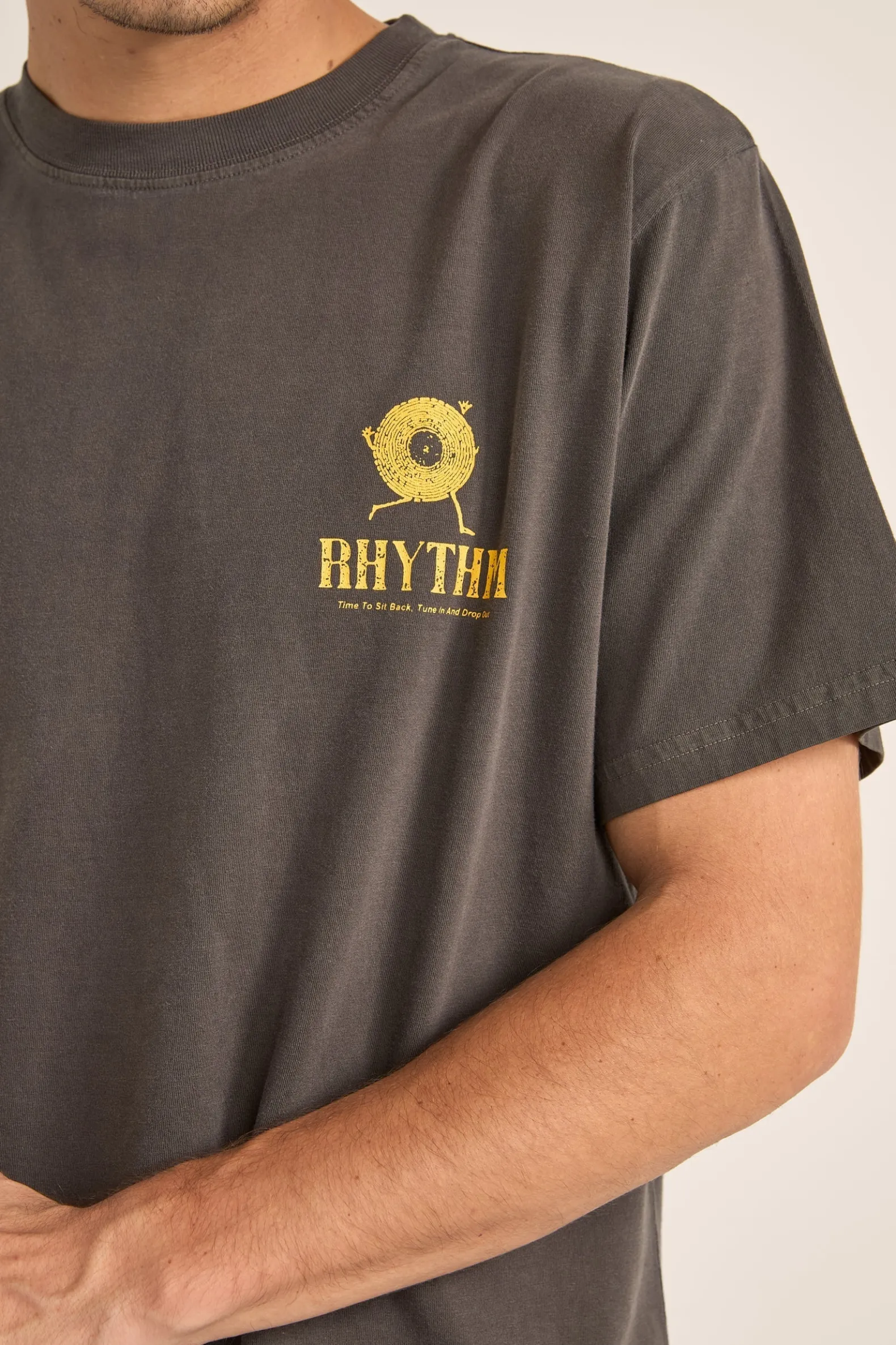 Record Vintage Ss T-Shirt Vintage Black