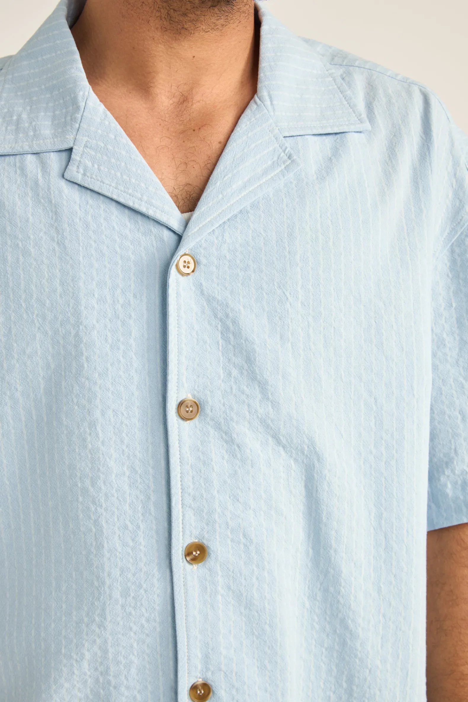 Relaxed Stripe Ss Shirt Blue