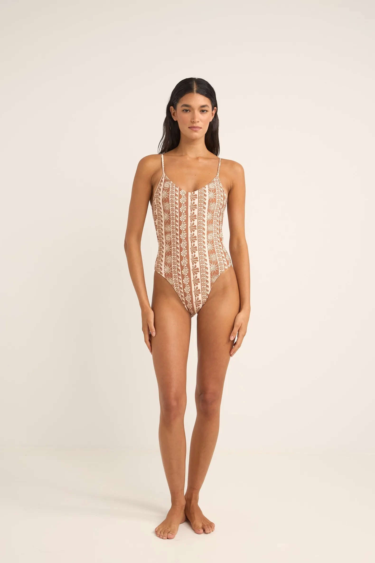 Seafarer Tie Back Minimal One Piece Brown