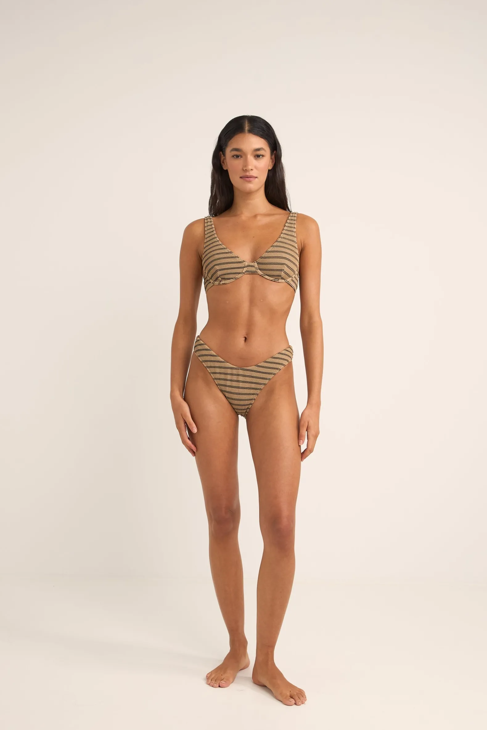 Sol Stripe Hi Cut Pant Black