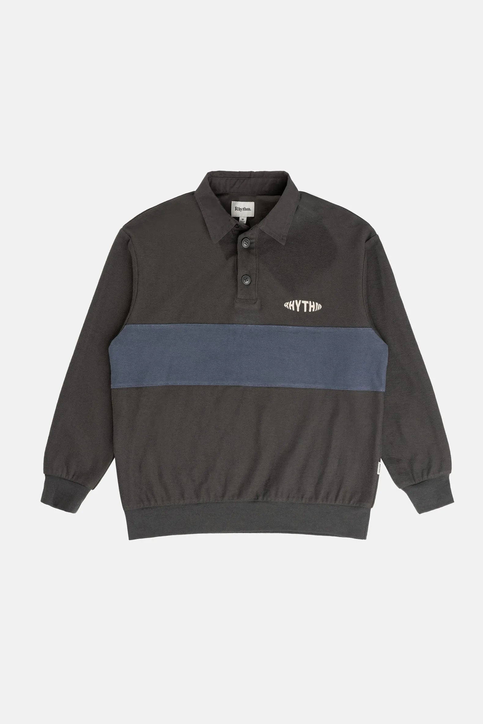 Terry Vintage Ls Rugby Shirt Charcoal